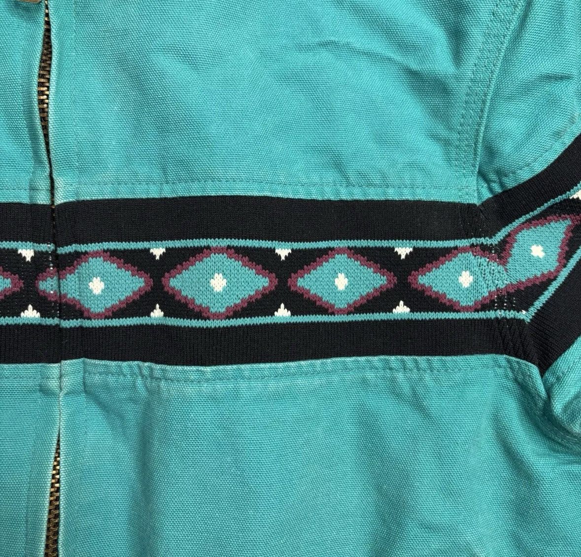 Carhartt × Vintage Vintage Santa Fe Teal Aztec Quilt Lined Carhartt JQ041 Large Size US L / EU 52-54 / 3 - 5 Thumbnail
