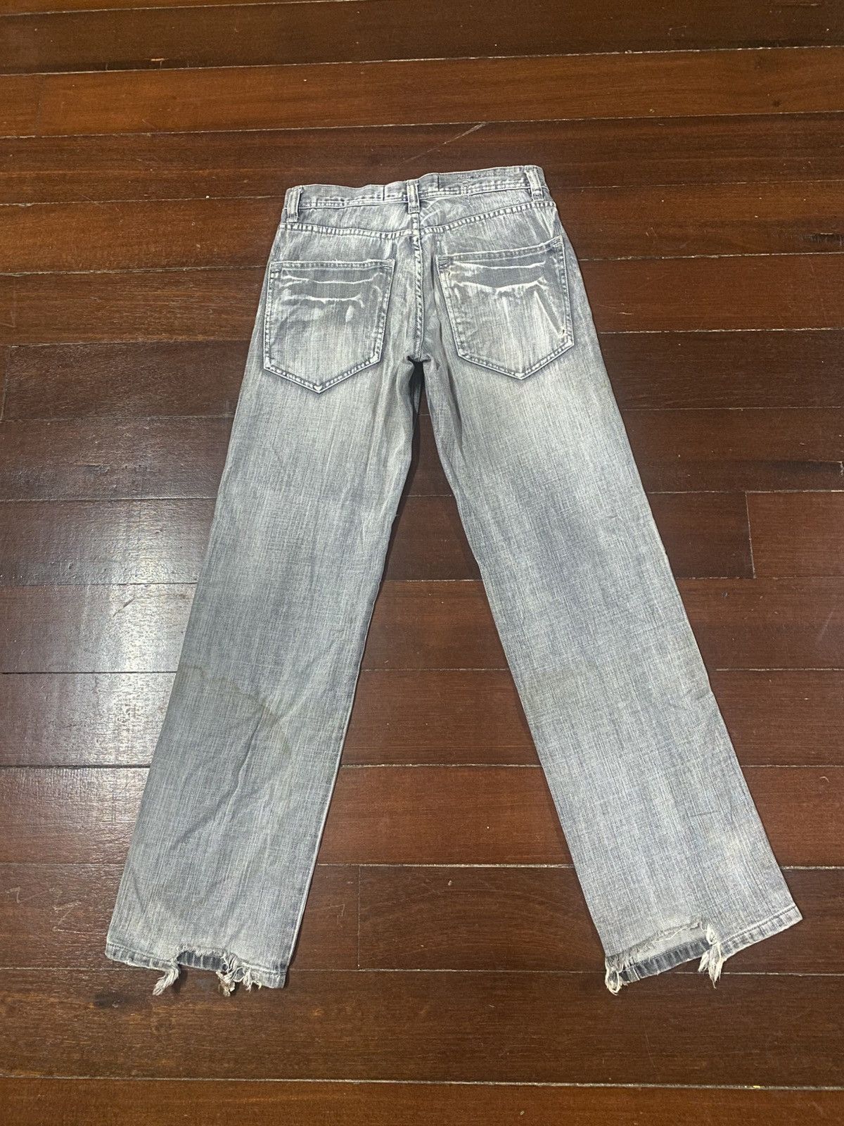 If Six Was Nine Flare Jeans netmen Clawmark Distress Faded Denim Size US 30 / EU 46 - 8 Thumbnail
