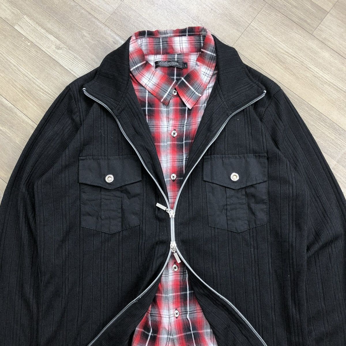 If Six Was Nine 2000s Gilevan Double Layer Lgb Goa Grunge Shirt Jacket Y2K Size US M / EU 48-50 / 2 - 6 Thumbnail