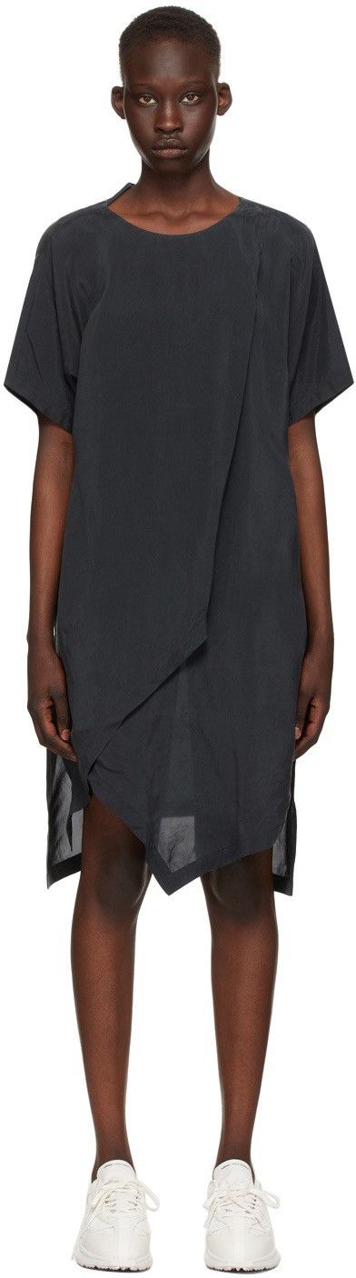 Y-3 Y-3 Black Sanded Cupro Tee Dress Size M / US 6-8 / IT 42-44 - 2 Thumbnail