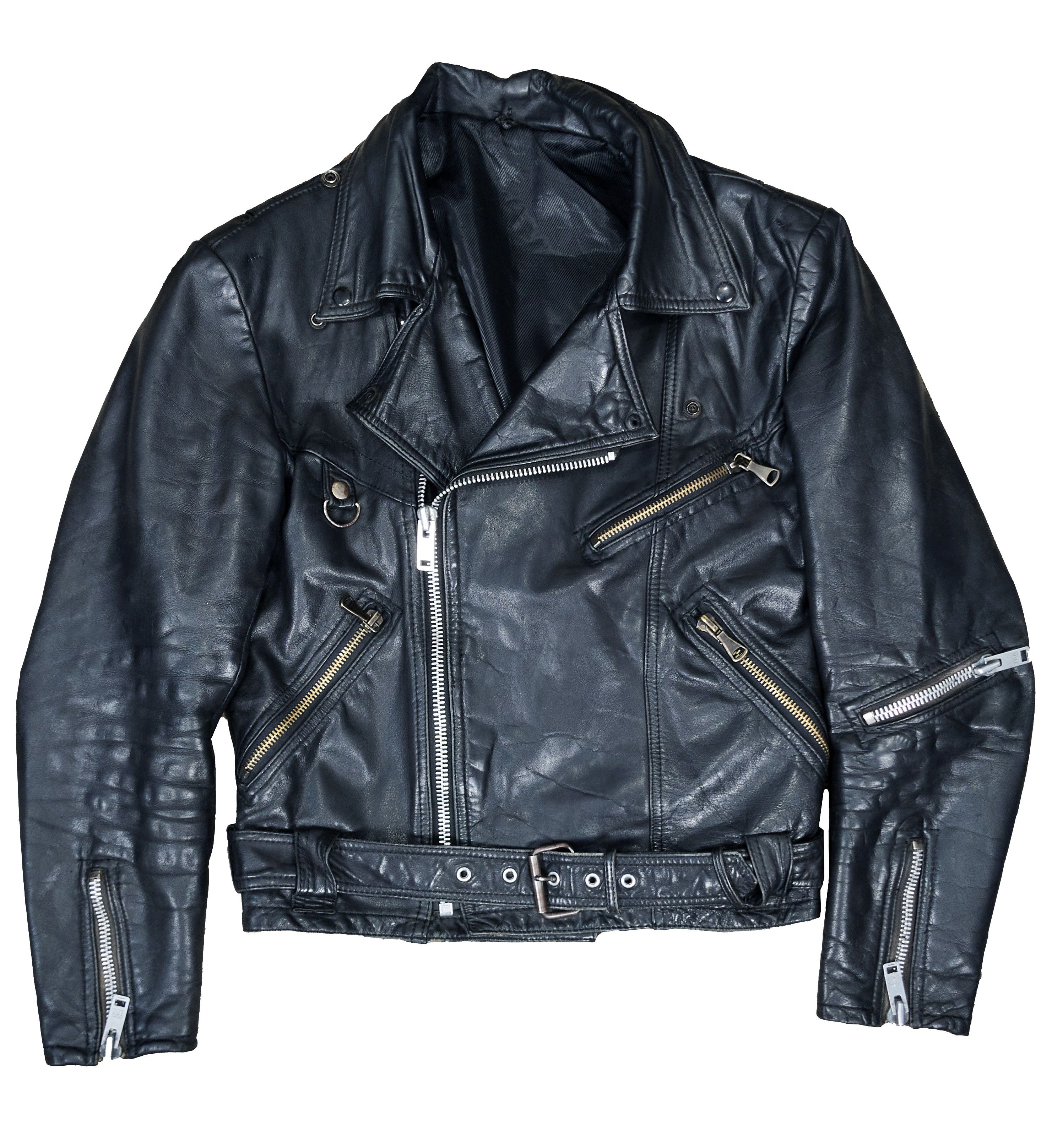 image of Archival Clothing x Leather Jacket Vintage 70's Scandinavian Leather Motorcycle Biker Jacket in Bla