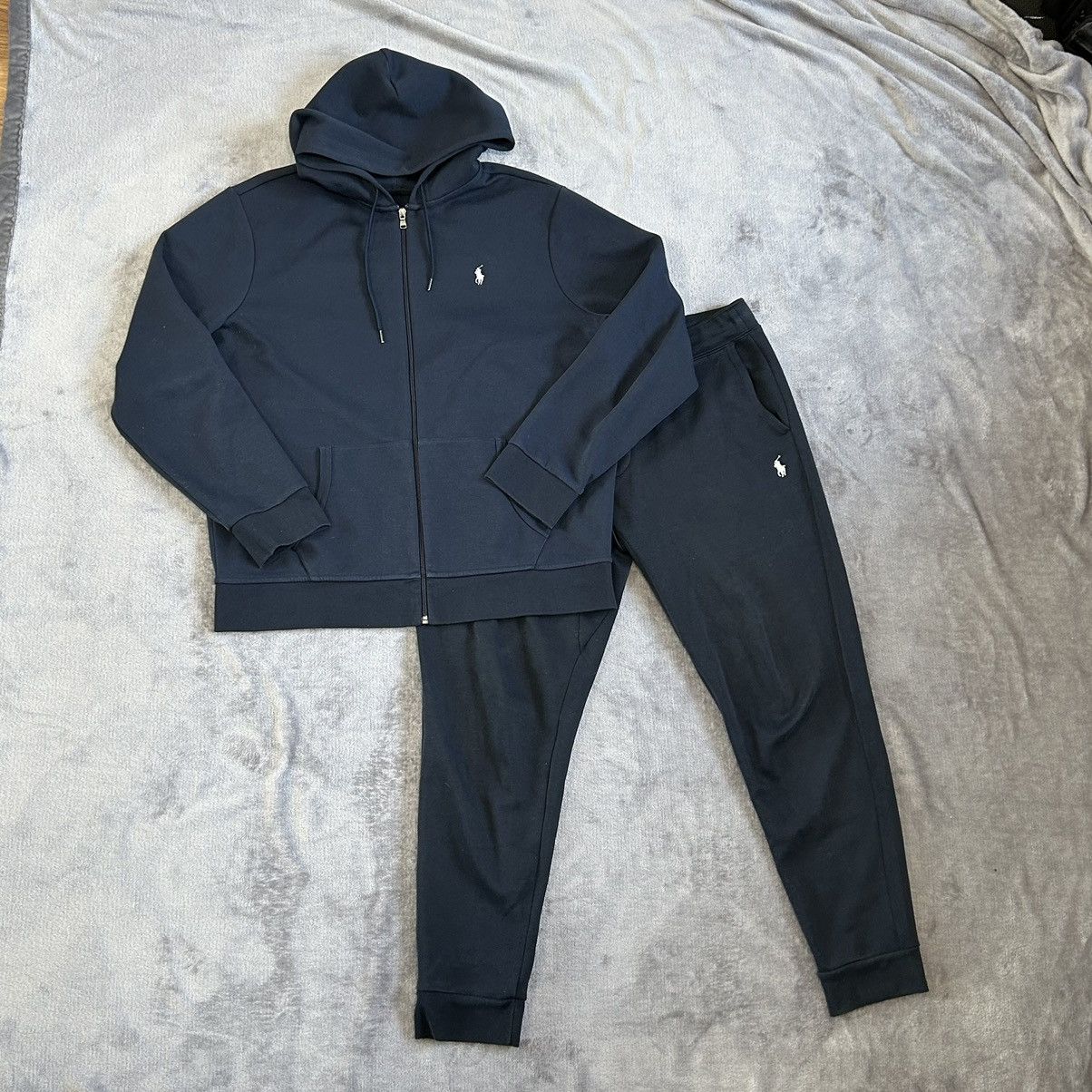 image of Polo Ralph Lauren x Ralph Lauren Ralph Laurent Track Suit Set Zip Hoodie + Sweatpants Navy (Size La