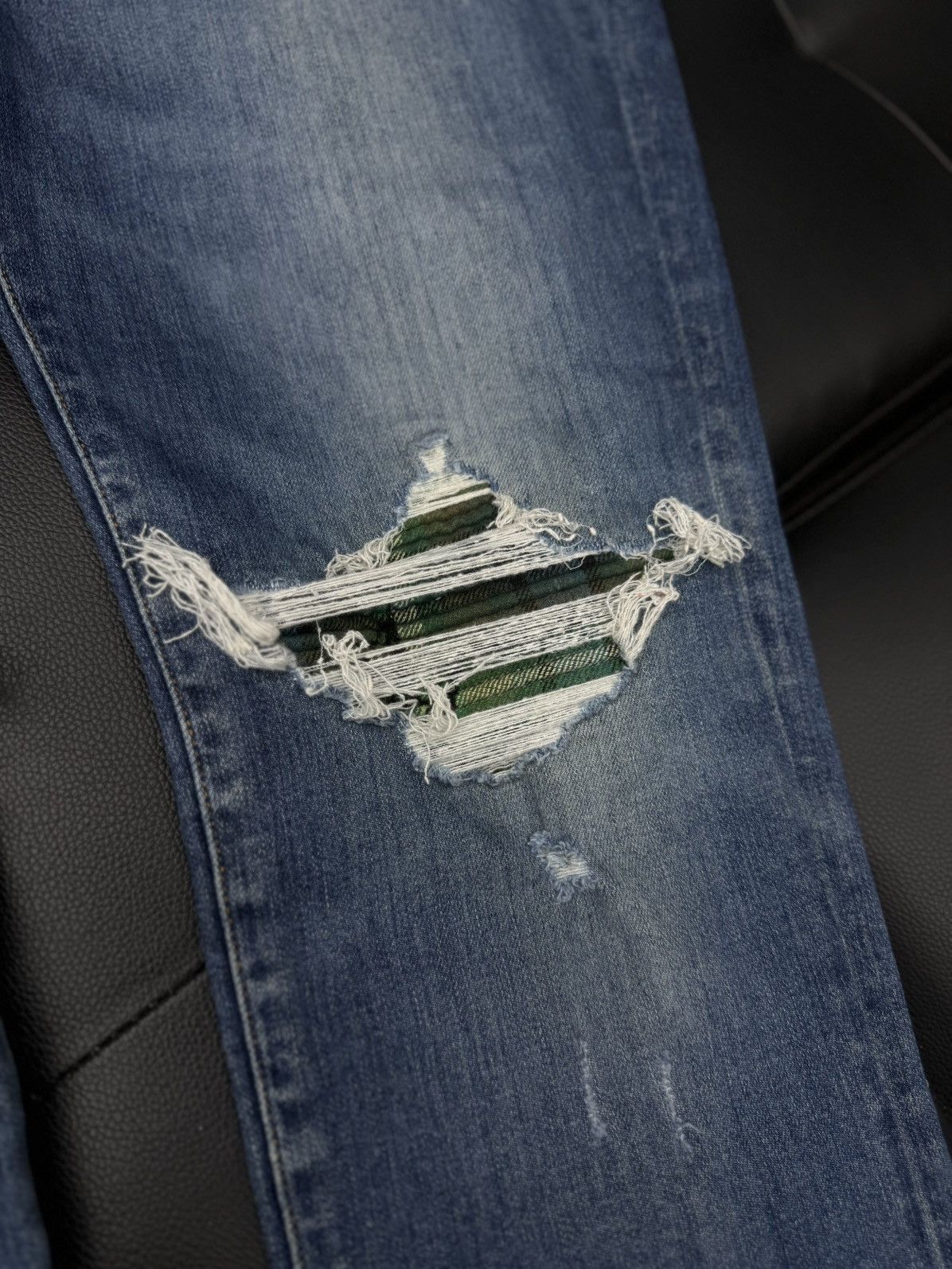 Amiri Amiri MX1 Jeans Blue Green Patch Size 38 Pre Owned 🧼 Size US 38 / EU 54 - 4 Thumbnail
