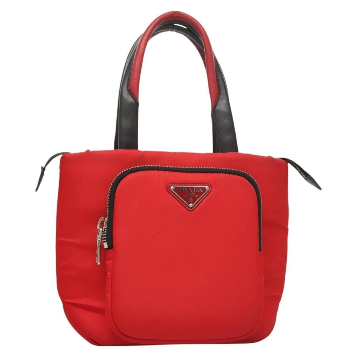 Prada Prada Nylon Handbag Red Size ONE SIZE - 1 Thumbnail