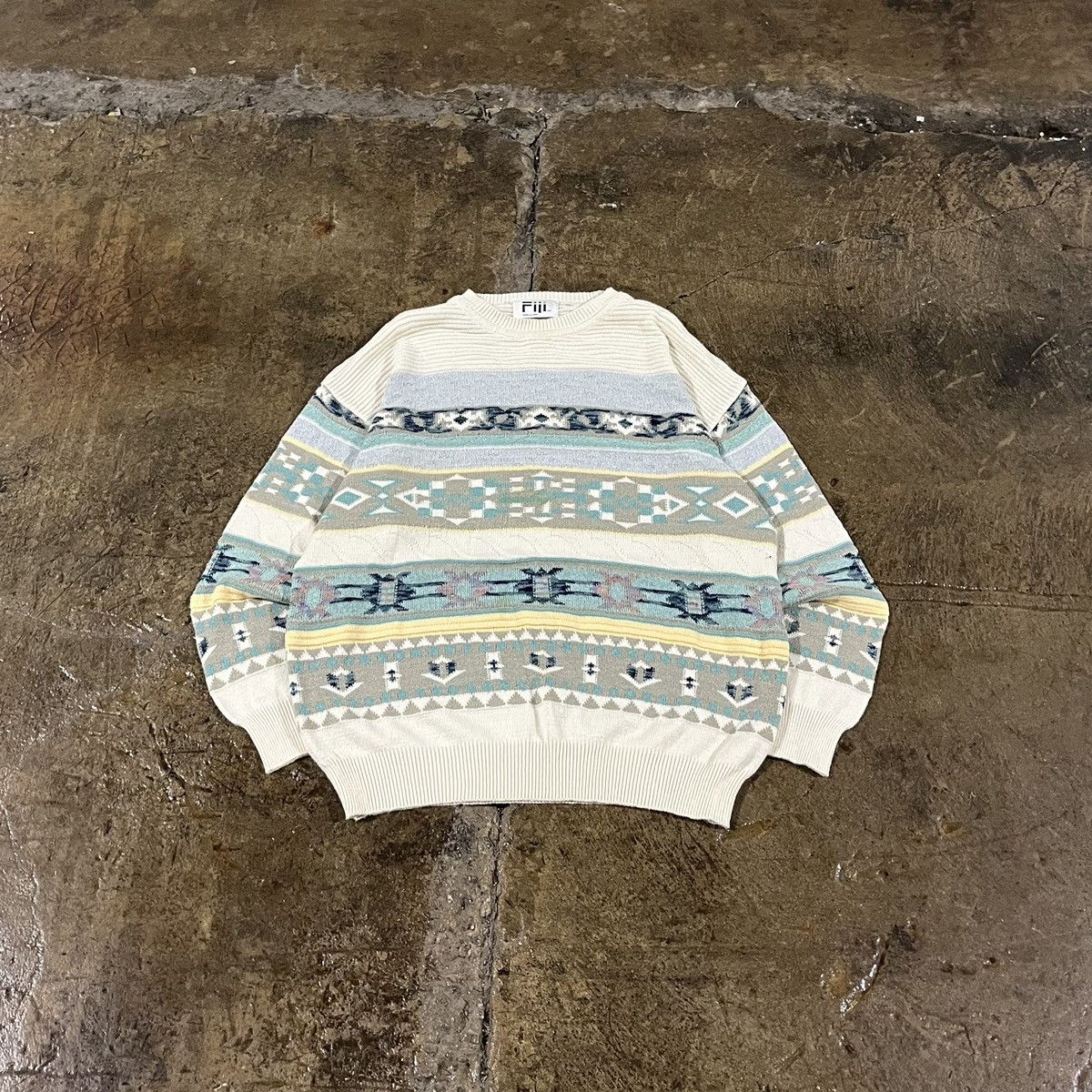 Coogi × Vintage Crazy Vintage 90s Argyle Geometric Pattern Knit Sweater Size US L / EU 52-54 / 3 - 1 Thumbnail