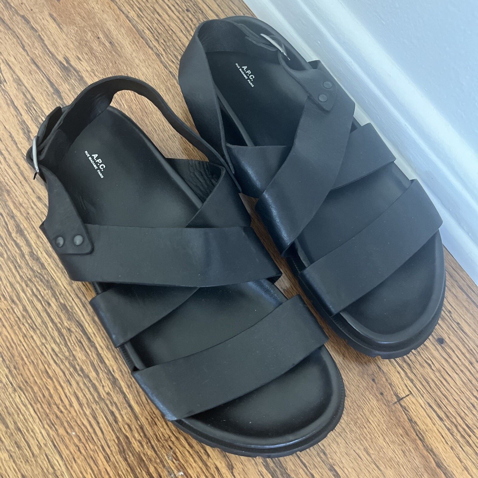 A.P.C. APC Emile Sandals - SIZE 44 Black A.P.C. Size 11 Used 1 Time Size US 11 / EU 44 - 1 Thumbnail