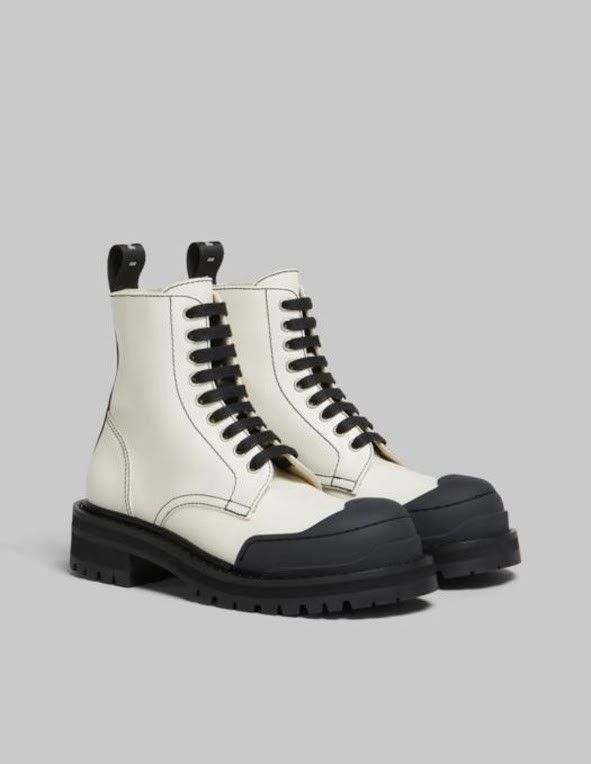 Marni o1w1db11225 Dada Combat Boots in White/Black Size US 10 / IT 40 - 2 Thumbnail