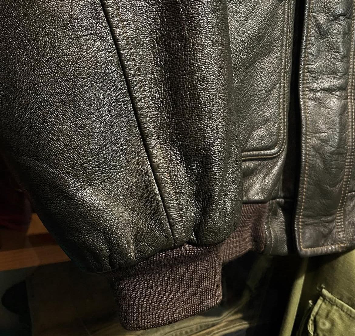 L.L. Bean Vintage 90s LL Bean A-2 Goatskin Leather Bomber Flight Lined Size US L / EU 52-54 / 3 - 5 Thumbnail