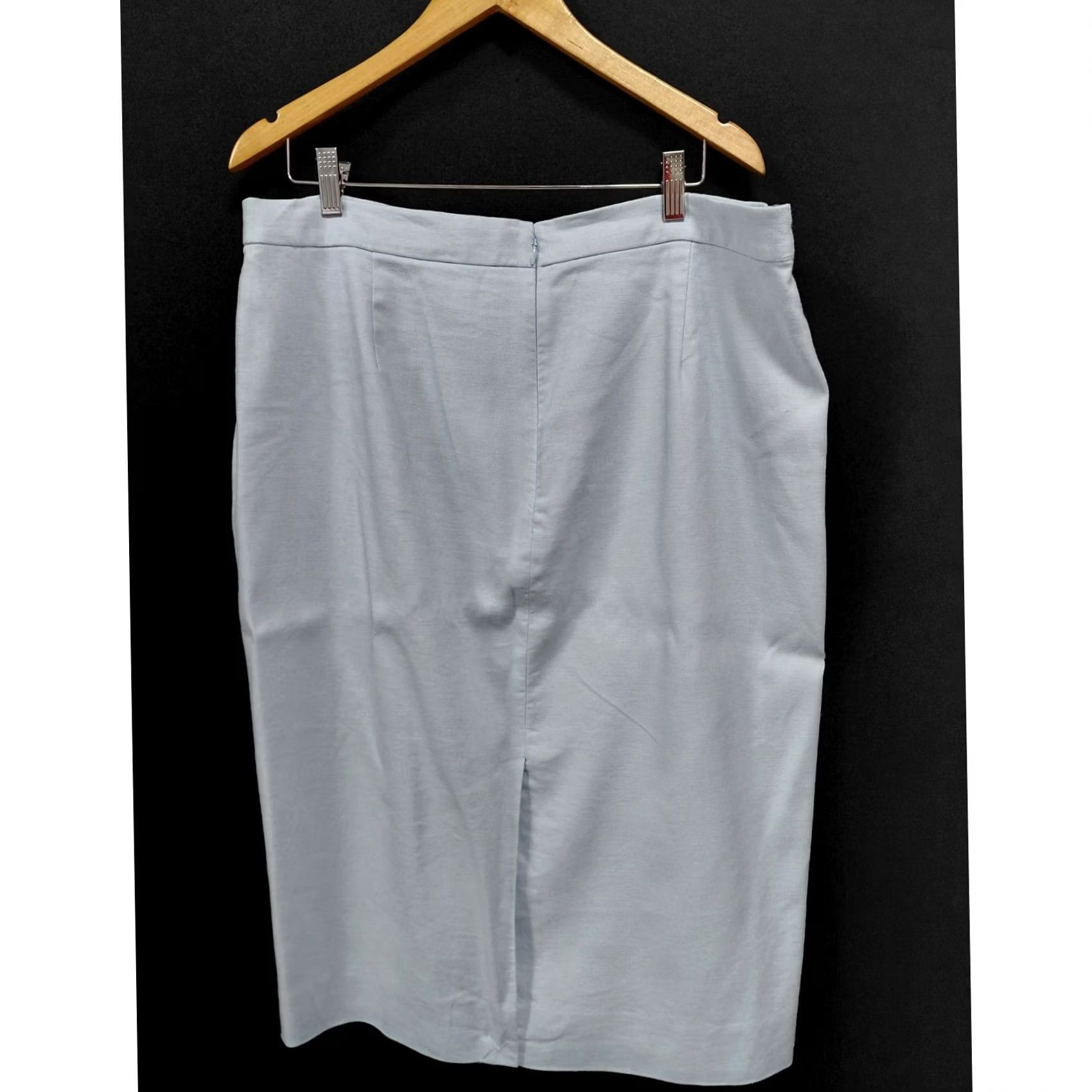 J.Crew J.CREW Linen Blend Button Skirt Light Blue Solid Lightweight Women Size 20 Size 42" / US 20 - 2 Thumbnail