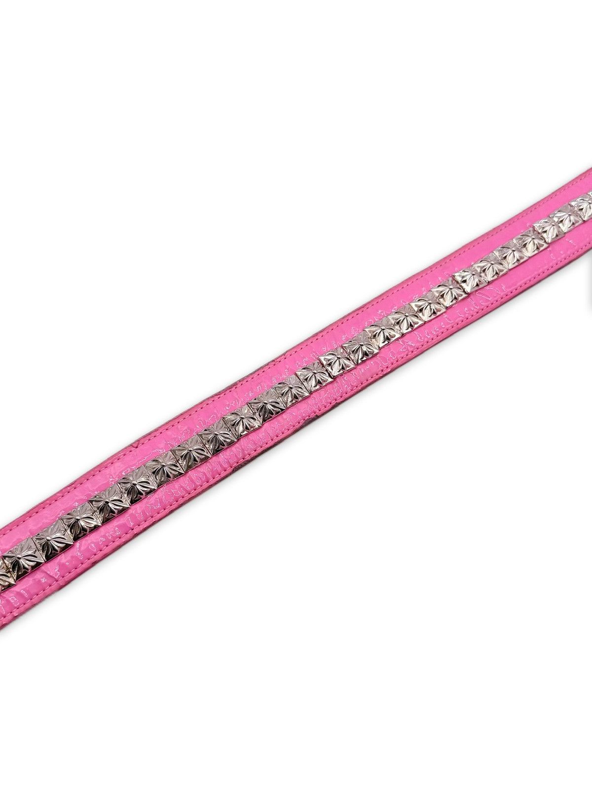 Chrome Hearts Chrome Hearts Pyramid Stud Leather Rhodium Pink Roller Belt Size 34 - 4 Thumbnail