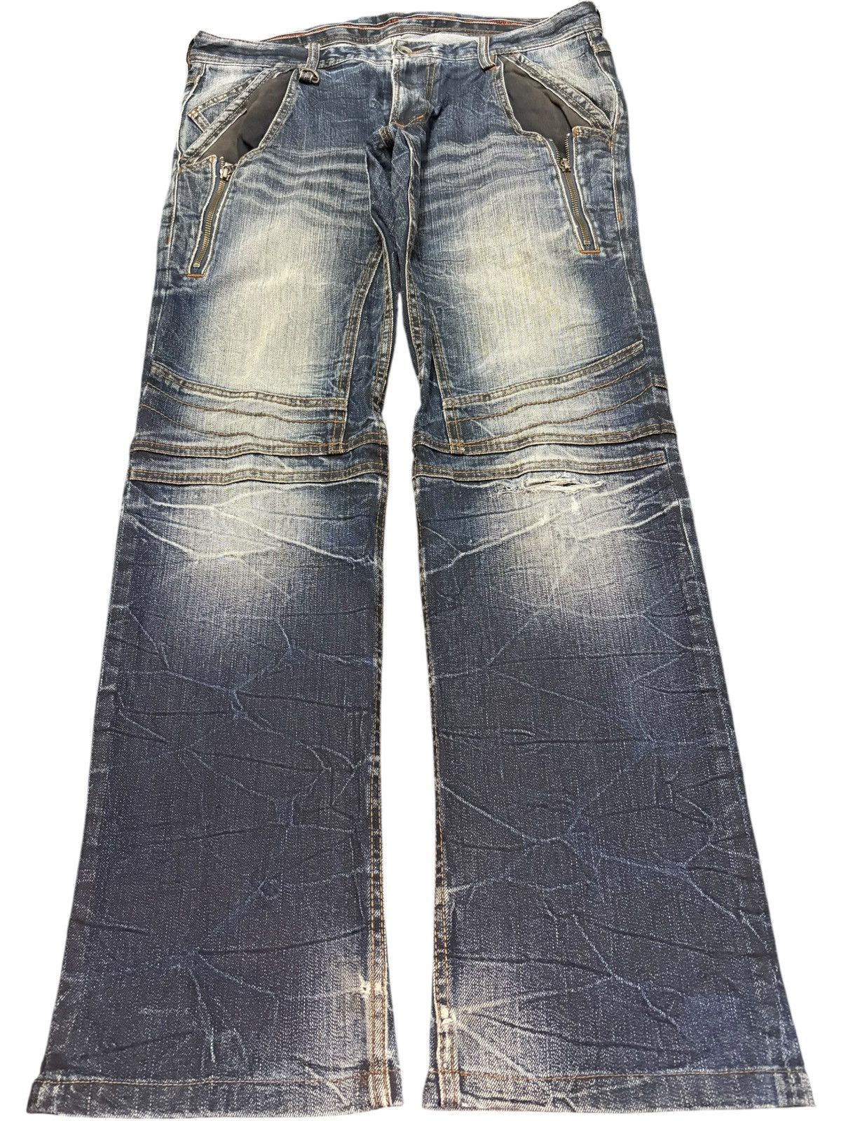 Tornado Mart Vintage Nicole Club Homme Distressed Flare Jeans Size US 34 / EU 50 - 1 Thumbnail