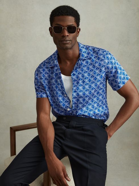 Reiss REISS (NWT was $160) CUBAN COLLAR SHIRT (Sz. S) Size US S / EU 44-46 / 1 - 4 Thumbnail