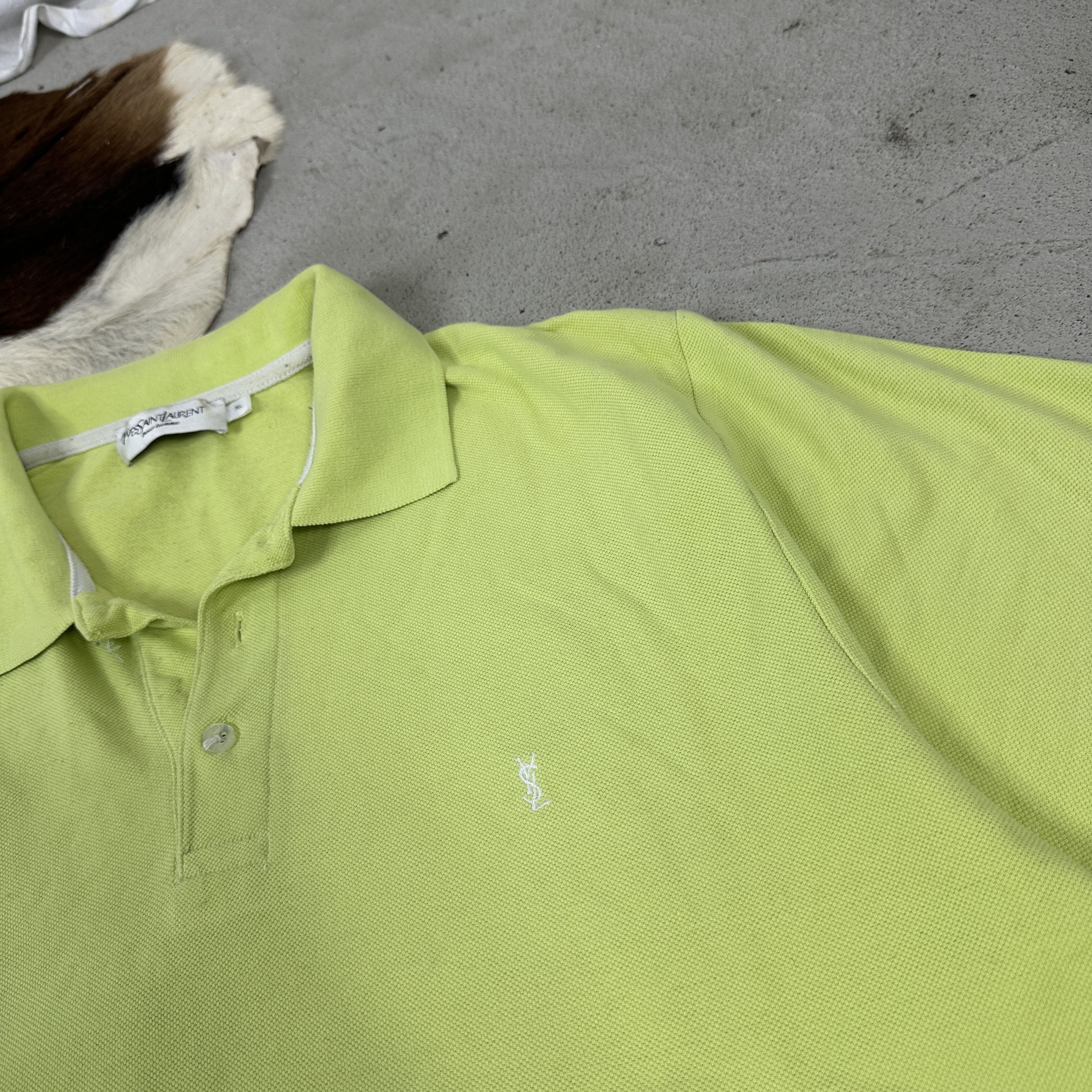 Vintage × Yves Saint Laurent Vintage Casual Yves Saint Laurent Lime Green Polo T-shirt Size US XL / EU 56 / 4 - 2 Thumbnail
