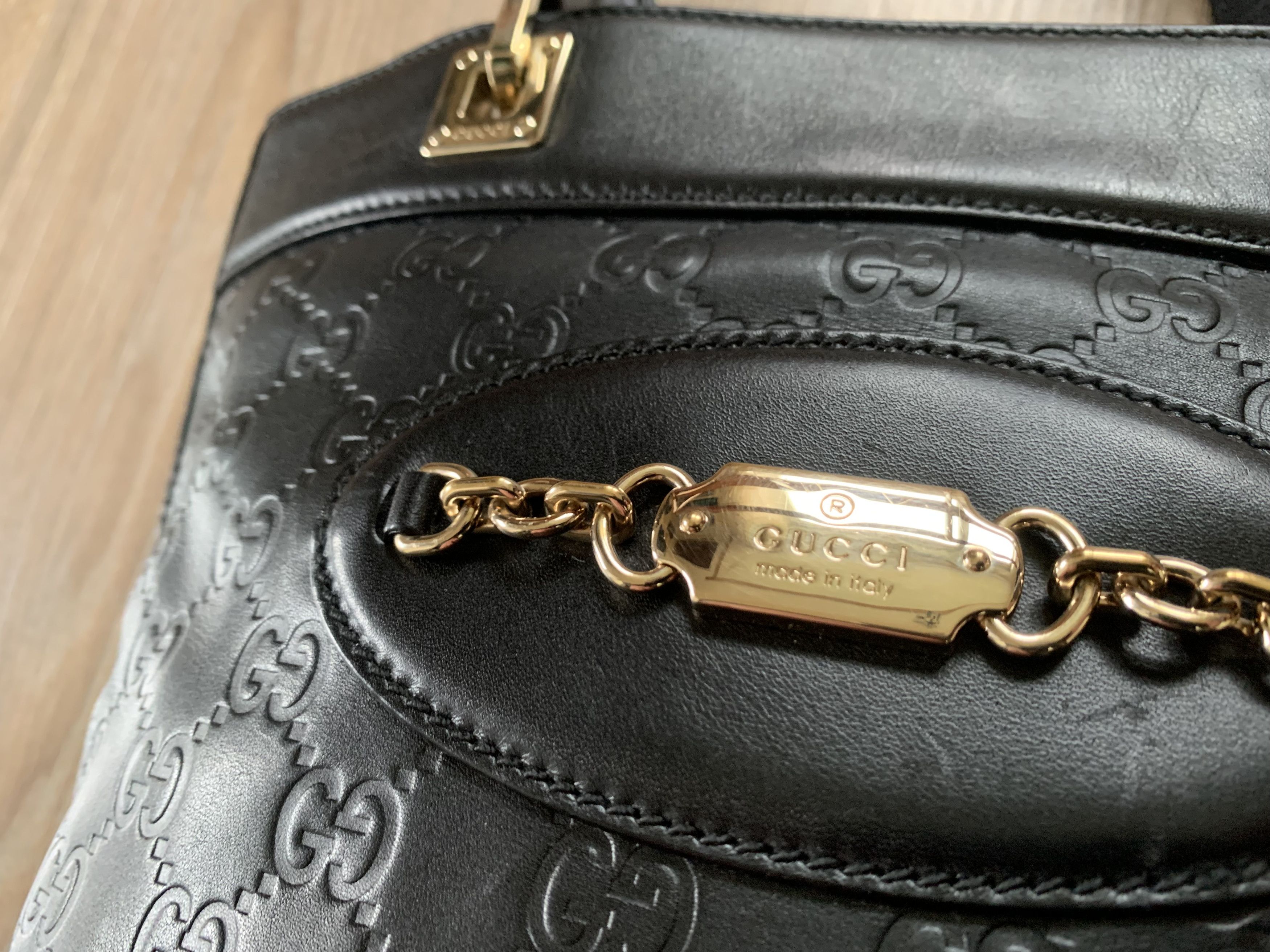 Gucci Vintage Gucci Guccissima Monogram Black Leather Handbag Size ONE SIZE - 8 Thumbnail