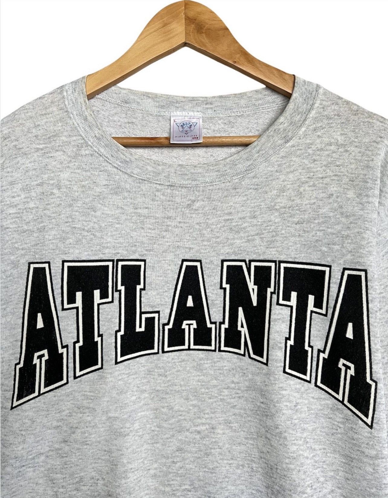 Vintage Vintage 90s Atlanta State Collage Spellout Grey Sweatshirt Size US L / EU 52-54 / 3 - 4 Thumbnail