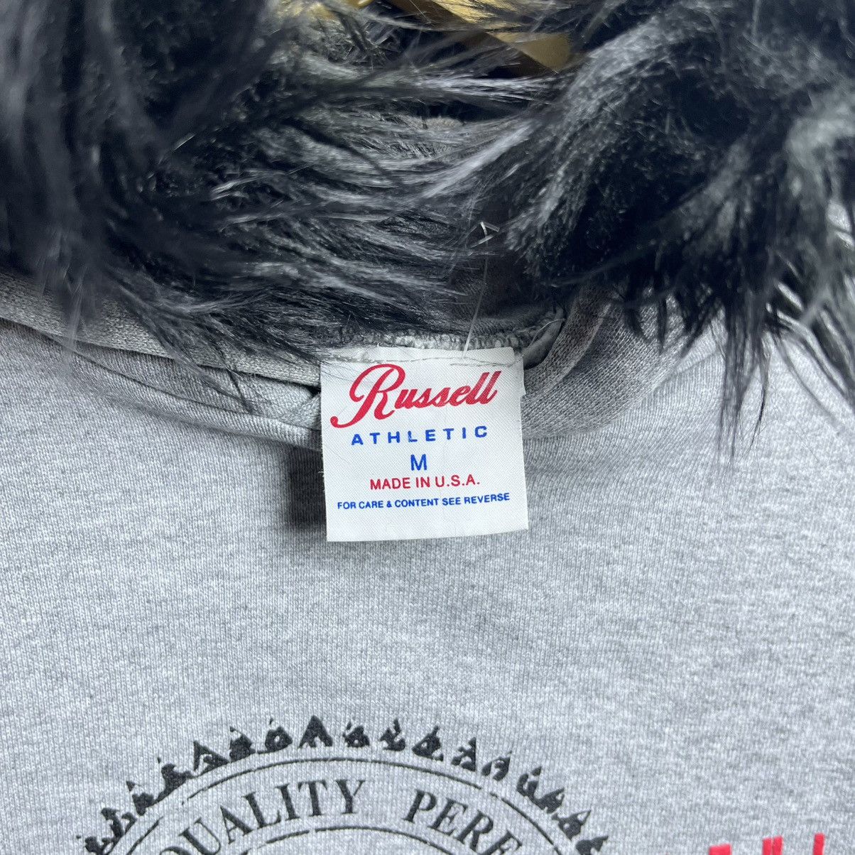 Russell Athletic Vintage Russel Athletic Made In Usa Faux Fur Hoodie Size US M / EU 48-50 / 2 - 9 Thumbnail