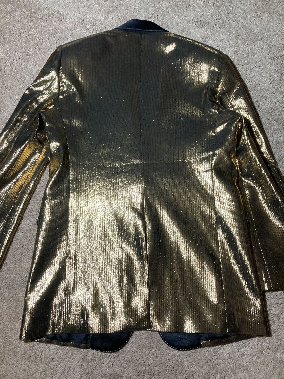 Celine AW23 Celine Gold 1B Metal Smoking Jacket Blazer 48 Hedi 2023 Size 48R - 12 Thumbnail