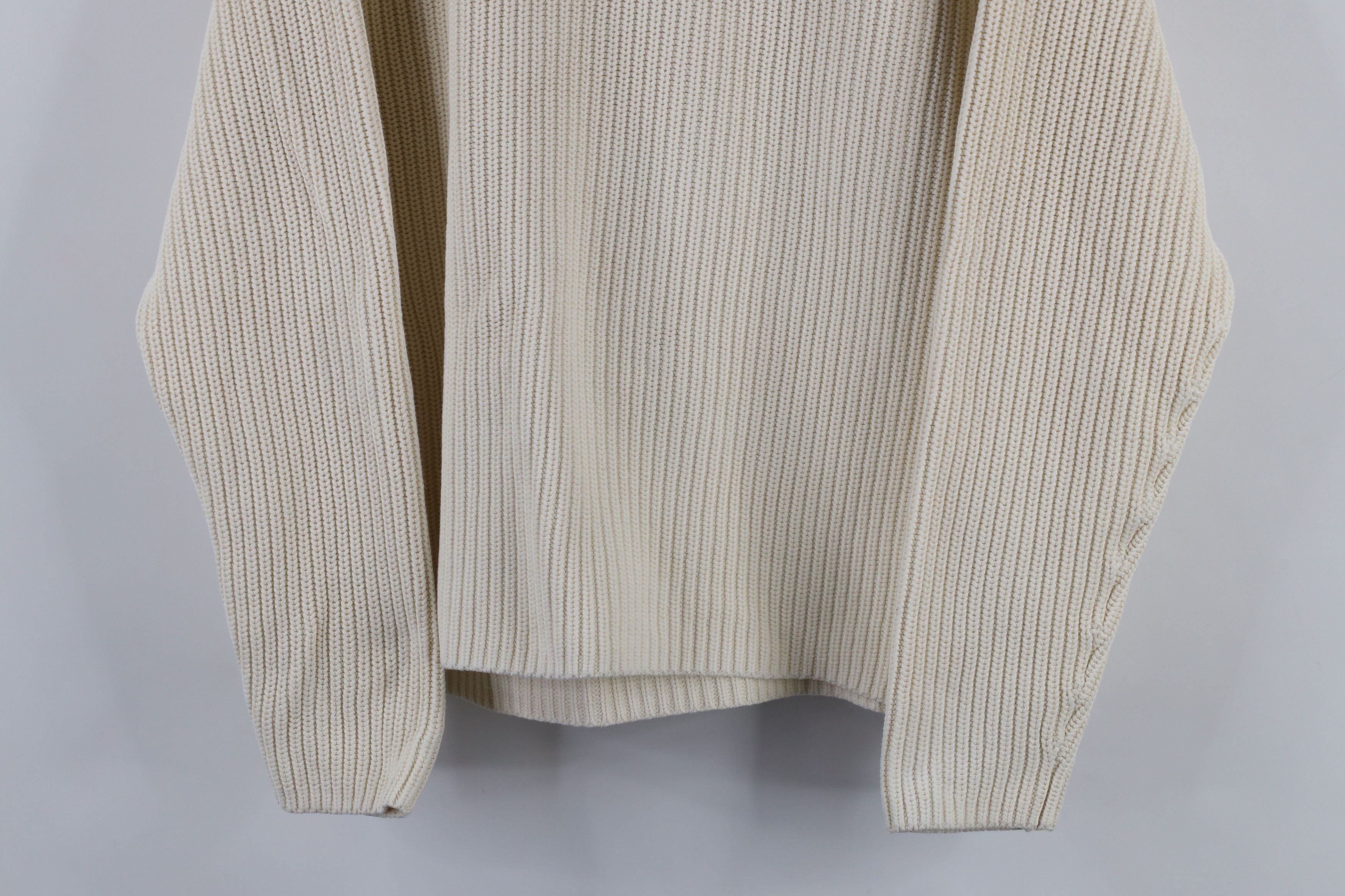 Lands' End × Vintage Vintage 90s Lands End Ribbed Knit Turtleneck Sweater Cream Size L / US 10 / IT 46 - 3 Thumbnail