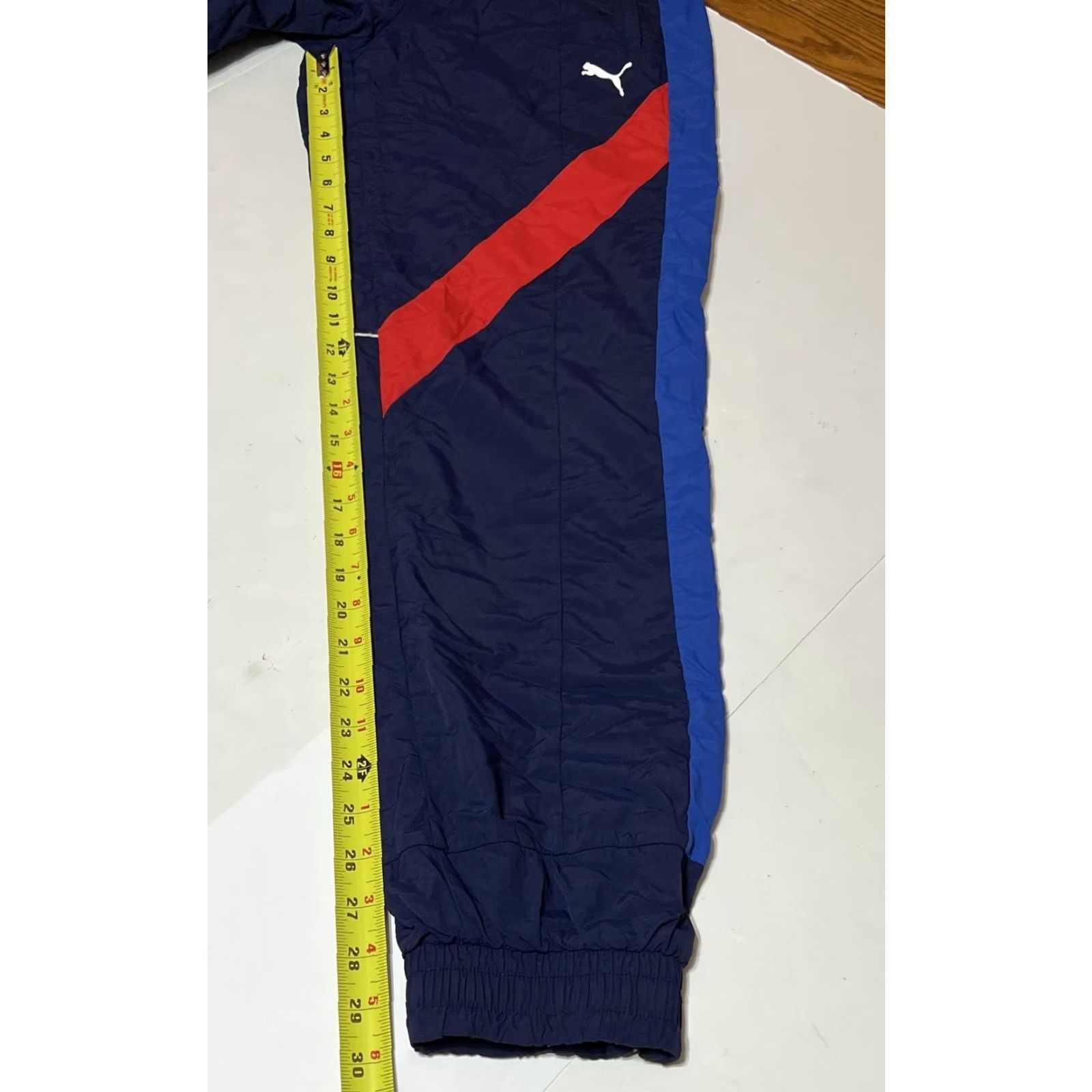 Puma PUMA Scuderia Ferrari Track Pants Mens Small Blue Red Woven Jogger Athletic Size US 29 - 5 Thumbnail