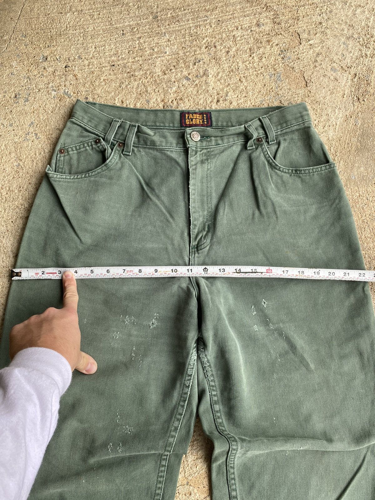 Faded Glory × Vintage Vintage 90’s Faded Glory Carhartt Style Faded Green Jeans Size US 32 / EU 48 - 14 Thumbnail
