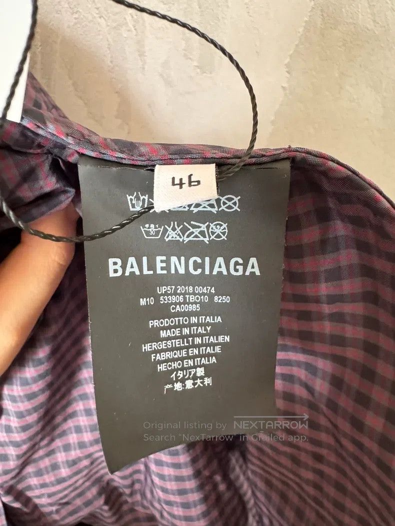 Balenciaga Balenciaga Nylon checkered print small logo long windbreak Size US S / EU 44-46 / 1 - 6 Thumbnail