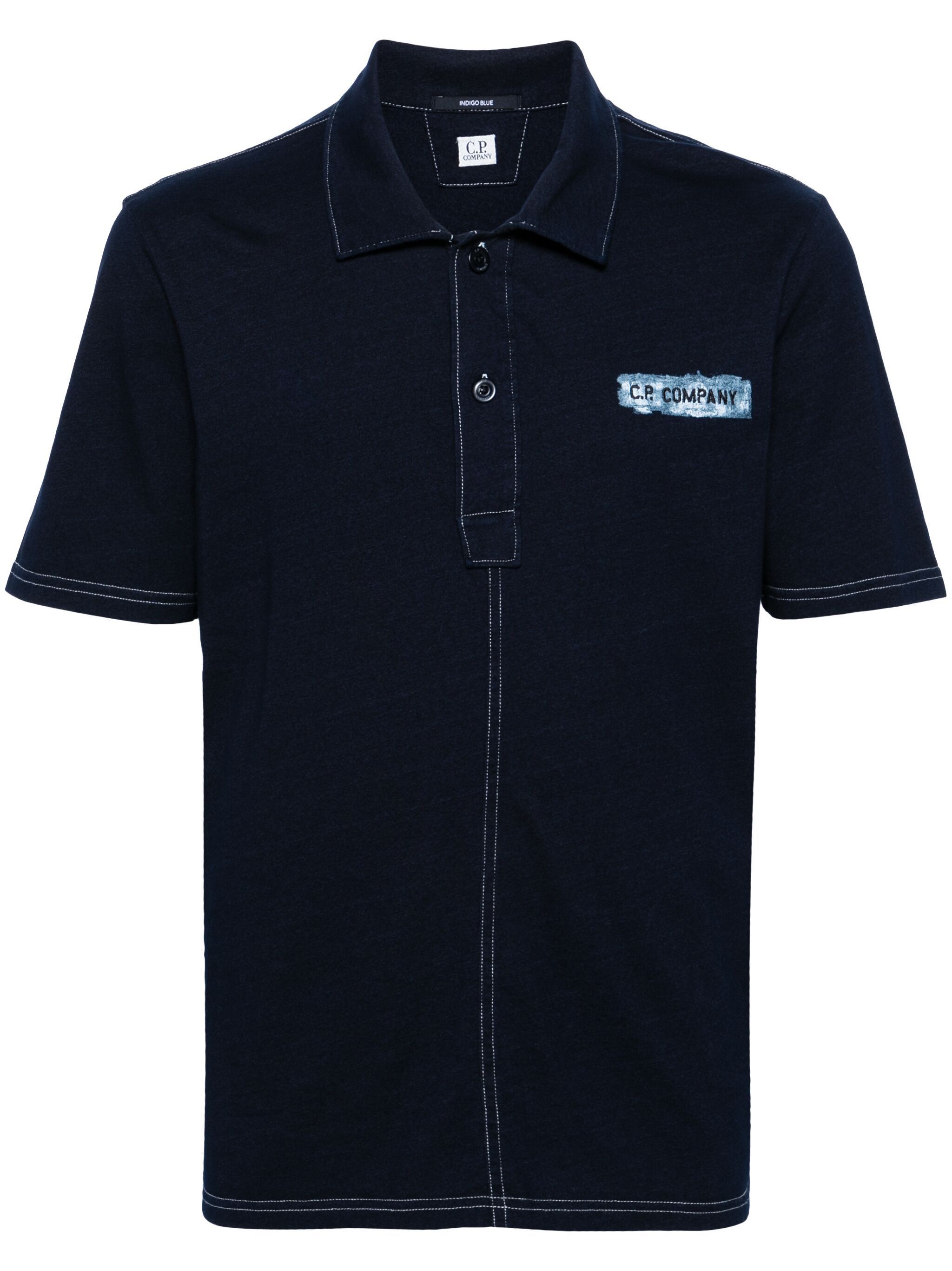 C.P. Company o1y1224 Logo Polo T-Shirt in Midnight Blue Size US S / EU 44-46 / 1 - 1 Thumbnail