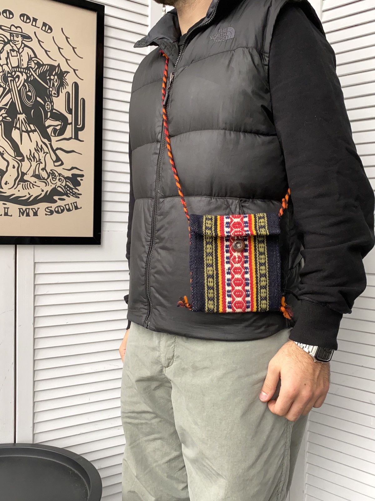 Vintage Vintage Custom Wool Knit Navajo Crossbody Bag Size ONE SIZE - 4 Thumbnail