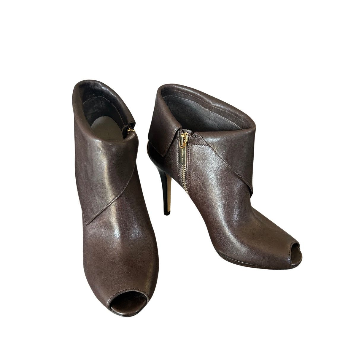 Michael Kors MICHAEL KORS | Brown Ankle Zip Up Heel | Size 5.5 Size US 5.5 / IT 35.5 - 2 Thumbnail