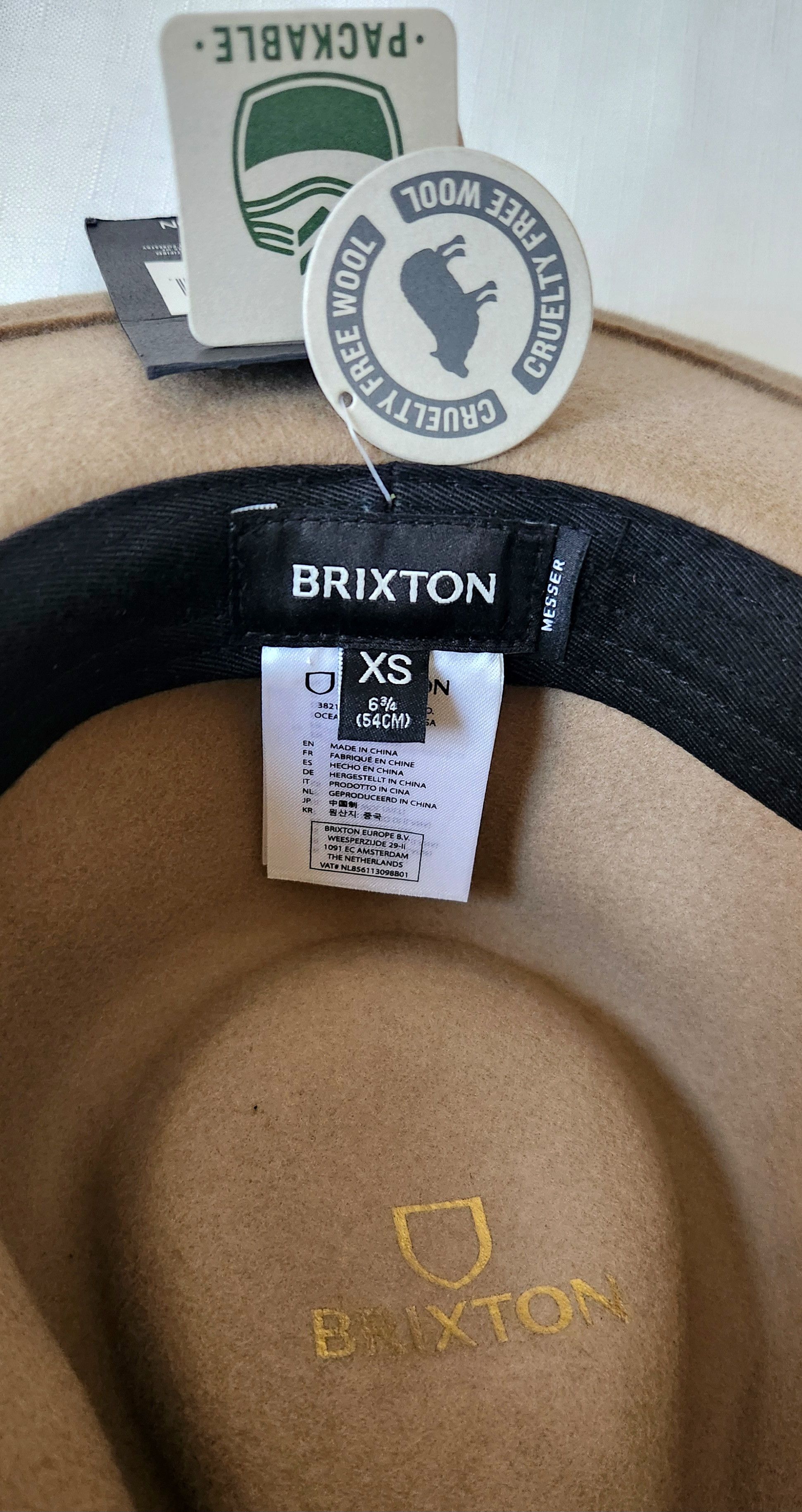 Brixton Brixton Messer Packable Fedora Sand Medium Brim Adult Unisex Size ONE SIZE - 11 Thumbnail
