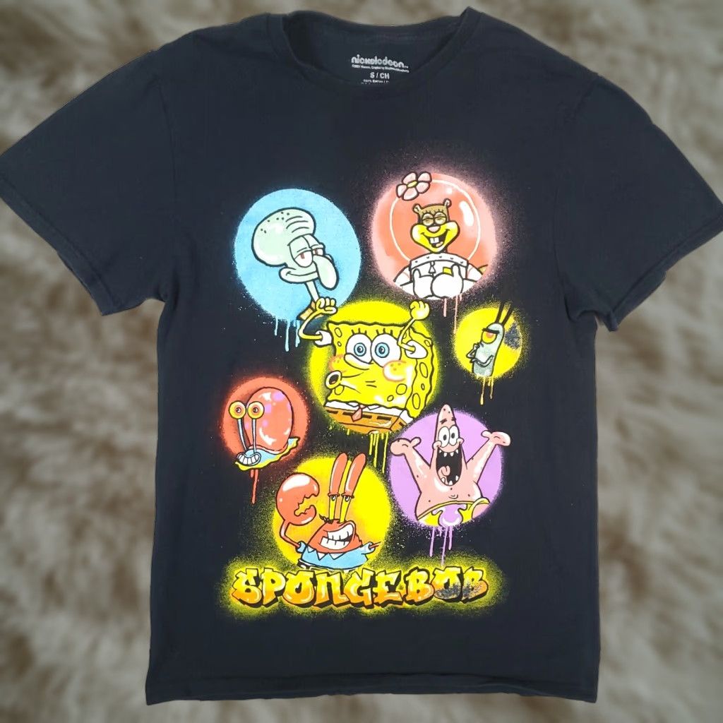 Nickelodeon VINTAGE Nickelodeon SpongeBob SquarePants Black T-Shirt Unisex Adult Size Small Short Sleeve Crew Neck Size US S / EU 44-46 / 1 - 1 Thumbnail