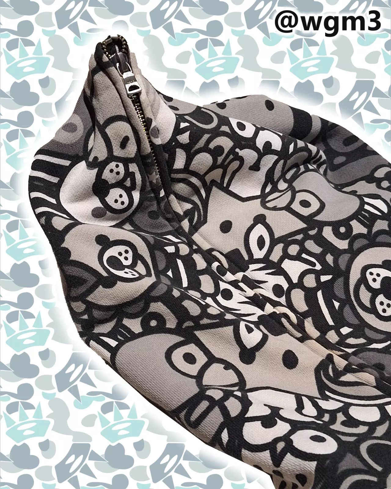Bape × Nigo 2010 GREY OMBRE SAFARI BABY MILO ZIP UP RARE Size US L / EU 52-54 / 3 - 7 Thumbnail