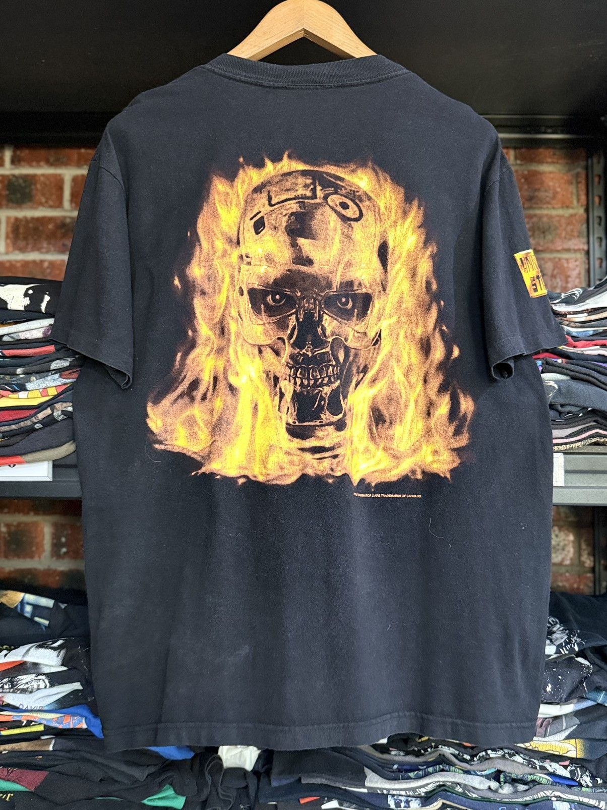 Expert Horror Vintage 90s Terminator 2 Movie Flame Faded Tee Size US L / EU 52-54 / 3 - 1 Thumbnail