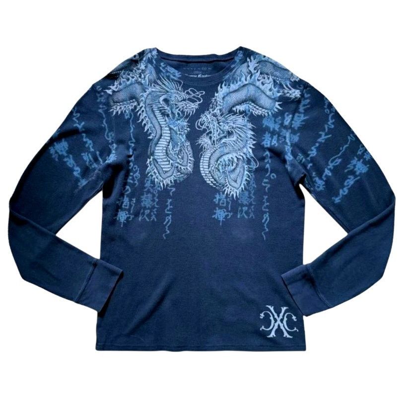 NBDN Nobrandedon Xterme Couture Blue/Gray Long-Sleeve Top | Size 2XL Size US XXL / EU 58 / 5 - 1 Thumbnail