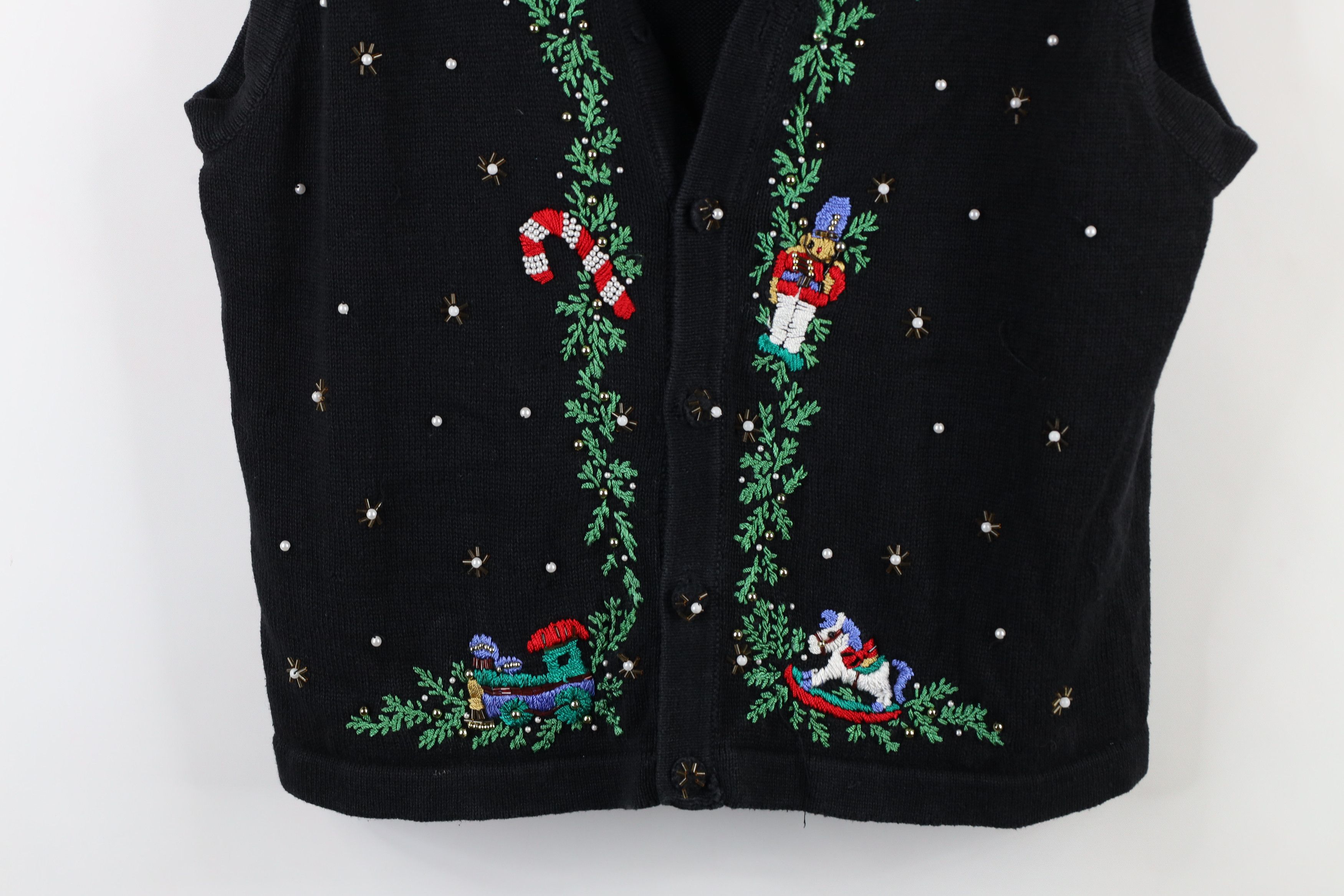 Vintage Vintage 90s Streetwear Embroidered Christmas Sweater Vest Size L / US 10 / IT 46 - 3 Thumbnail