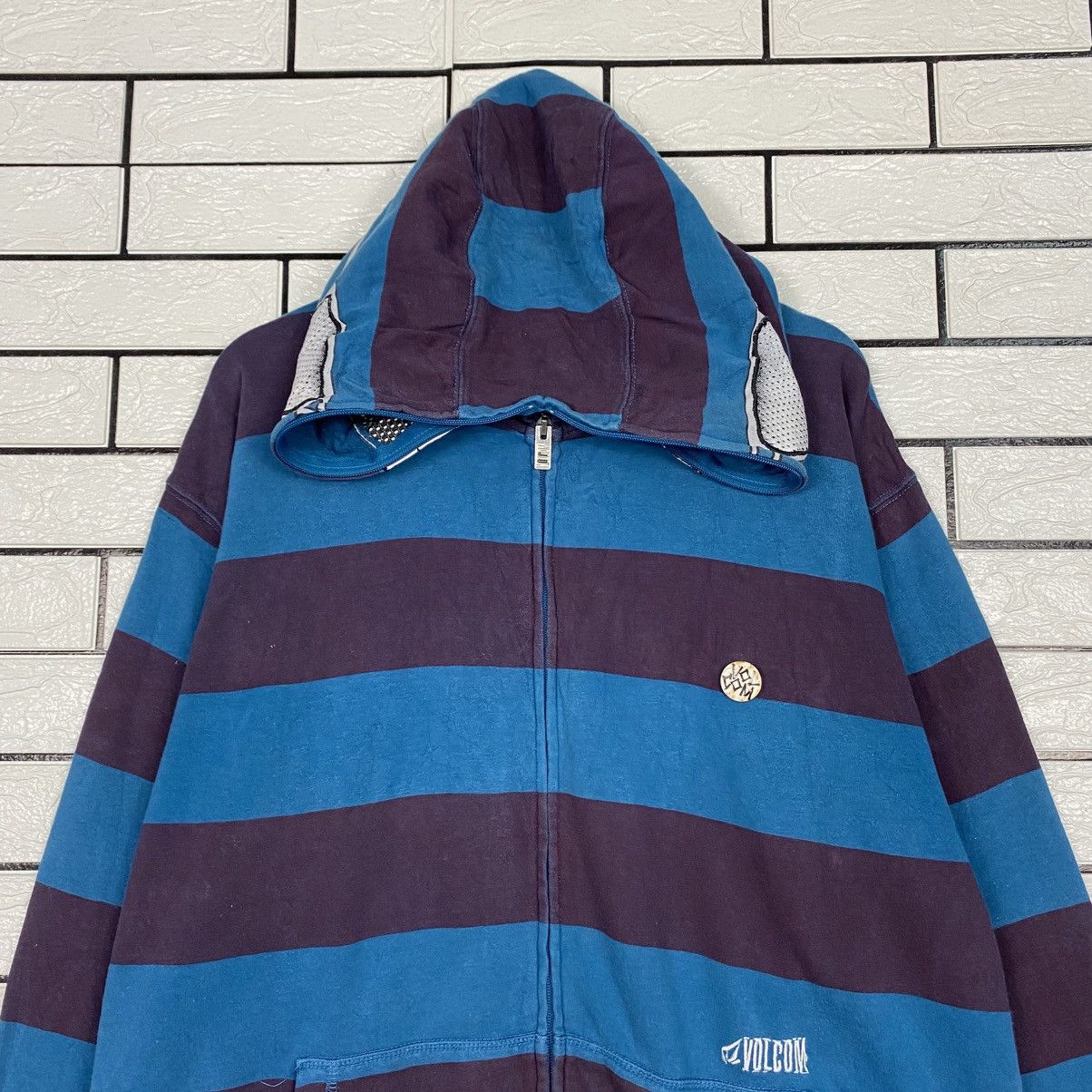 Japanese Brand Striped Zipper Jacket Volcom Biker Punk Style Size US XL / EU 56 / 4 - 4 Thumbnail