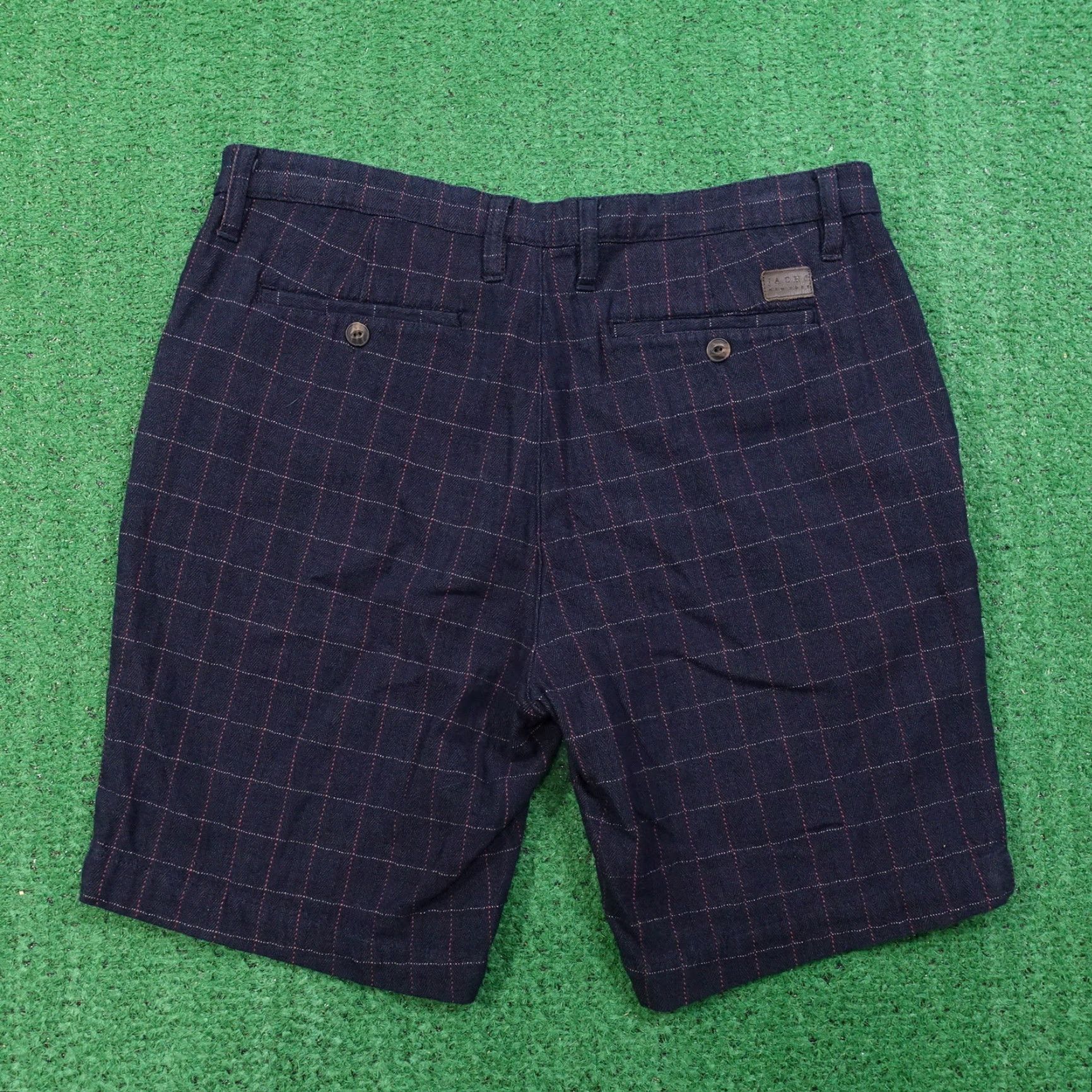 Vintage Vintage Jachs New York Bleecker Fit Check Shorts Mens Size 31 Casual Navy Blue 8-Inch Inseam Size US 31 - 3 Thumbnail