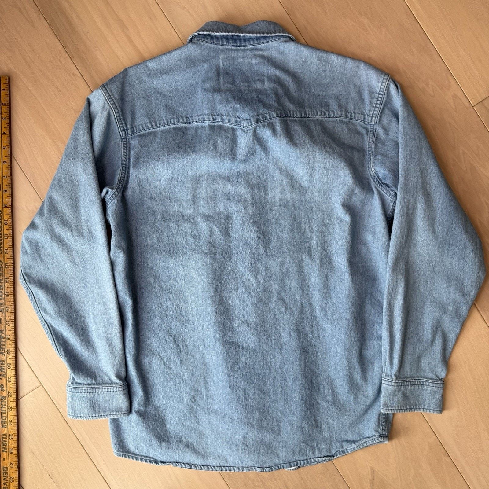 Other Poncho Pearl Snap Denim Shirt Medium Blue Button Up Workwear Size US M / EU 48-50 / 2 - 9 Thumbnail
