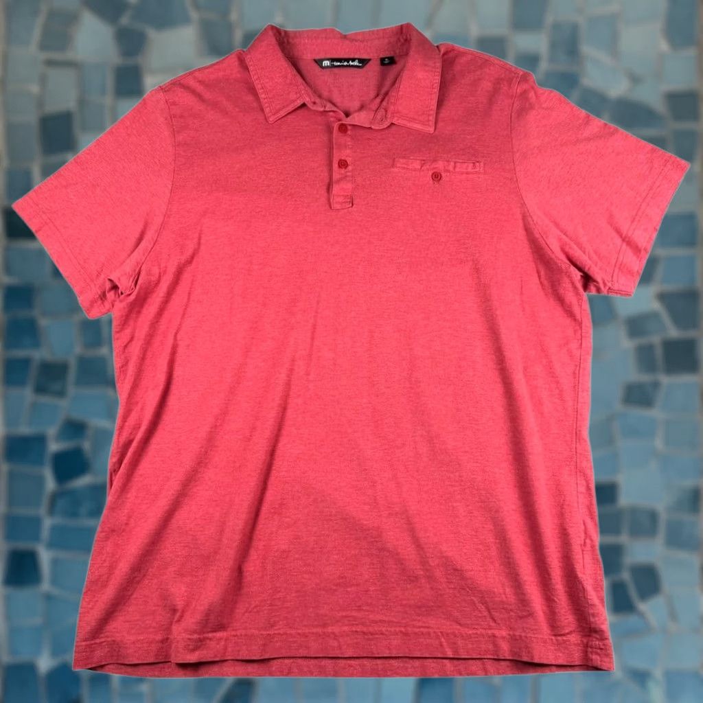 TravisMathew Travis Mathew Polo Shirt Men XL Pima Cotton Preppy Casual Golf Short Sleeve Red Solid Size US XL / EU 56 / 4 - 1 Thumbnail