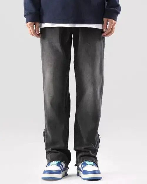 VIBE Vintage street leg zipper washed and faded micro flare jeans Size US 32 / EU 48 - 4 Thumbnail