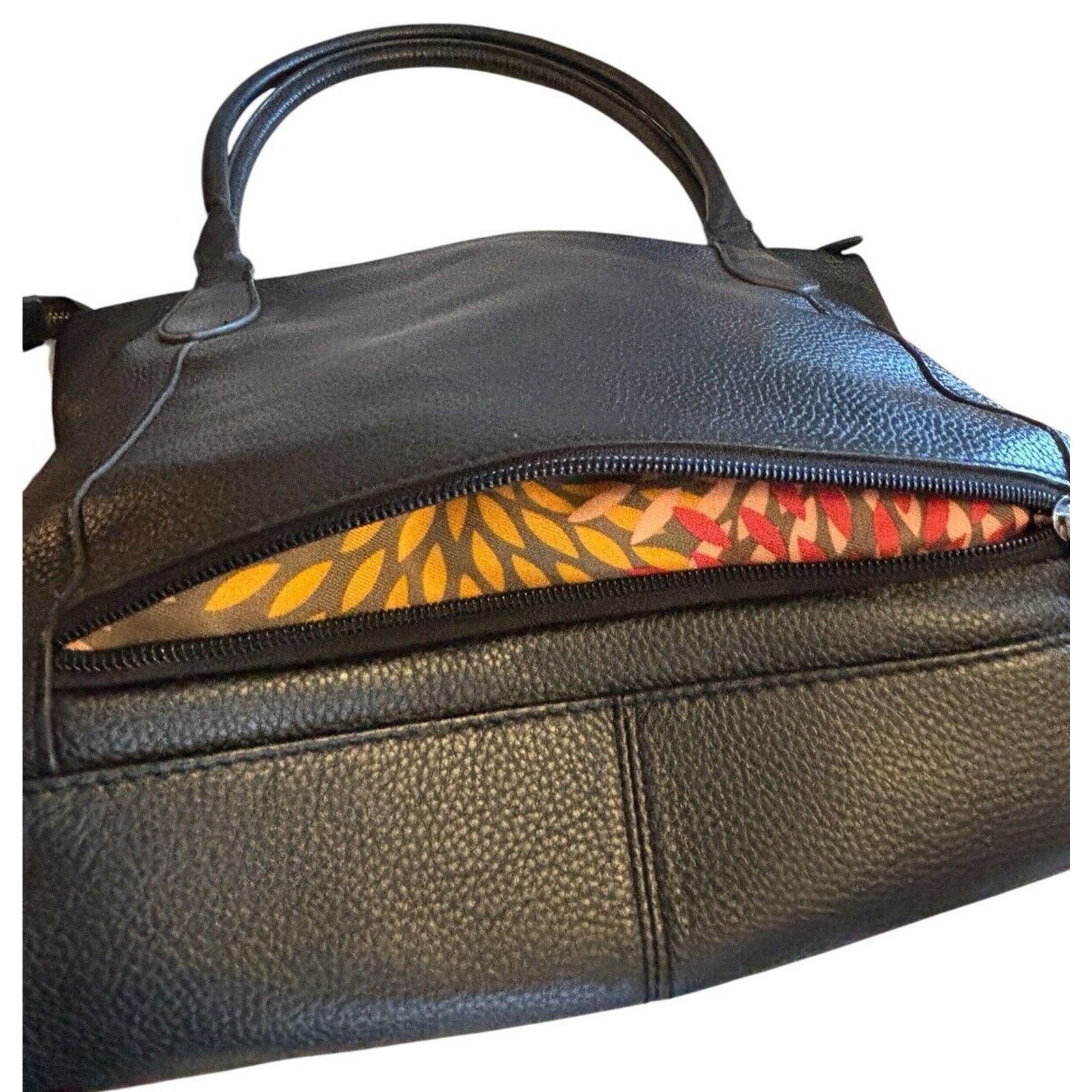 Other LODIS Siera Black Leather Tote Bag Travel Luggage Sleeve Size ONE SIZE - 7 Thumbnail