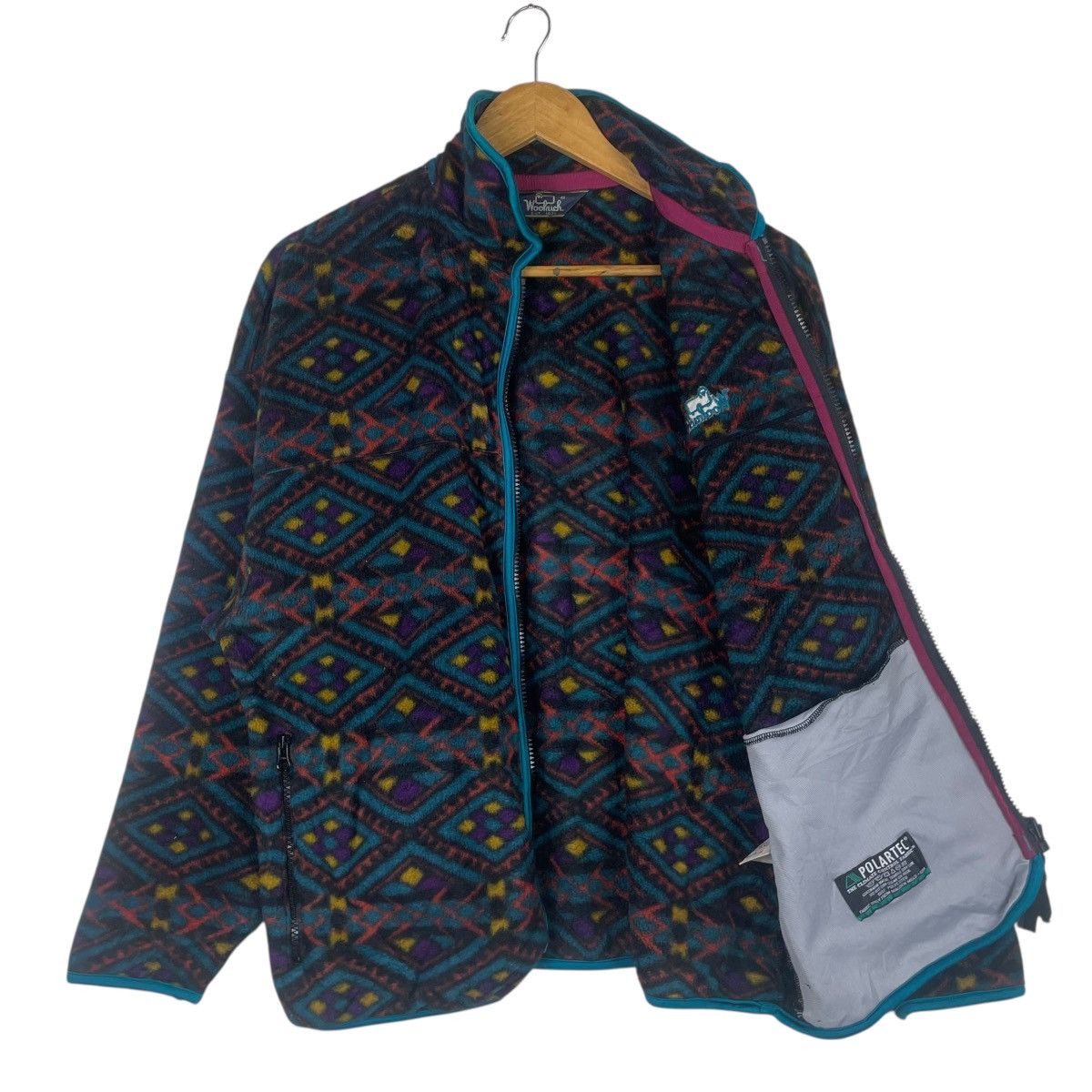 Woolrich Woolen Mills 💥80s WOOLRICH AZTEC MULTICOLOUR FLEECE SWEATER ZIP Size US L / EU 52-54 / 3 - 6 Thumbnail