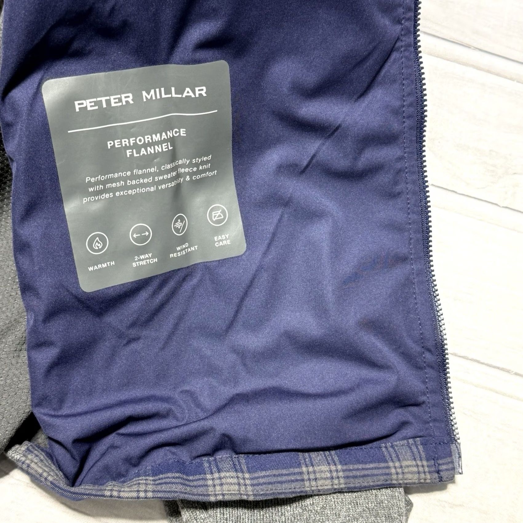 Peter Millar Peter Millar Jacket XL Blue Gray Crown Sport Fuse Elite Flannel Performance Jacket Size US XL / EU 56 / 4 - 5 Thumbnail