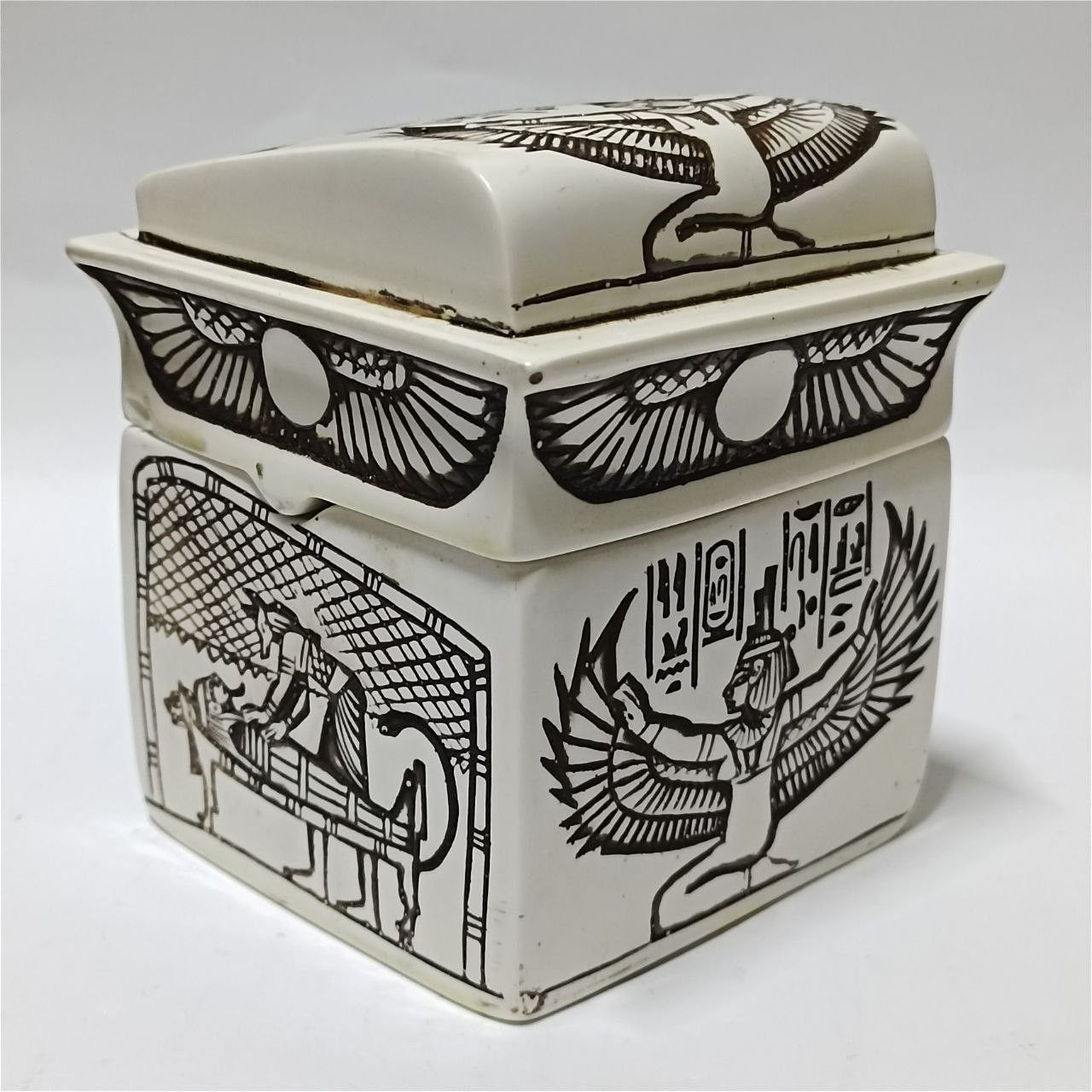Other Egyptian canopic jar set in engraved box pharaonic art Size ONE SIZE - 2 Thumbnail