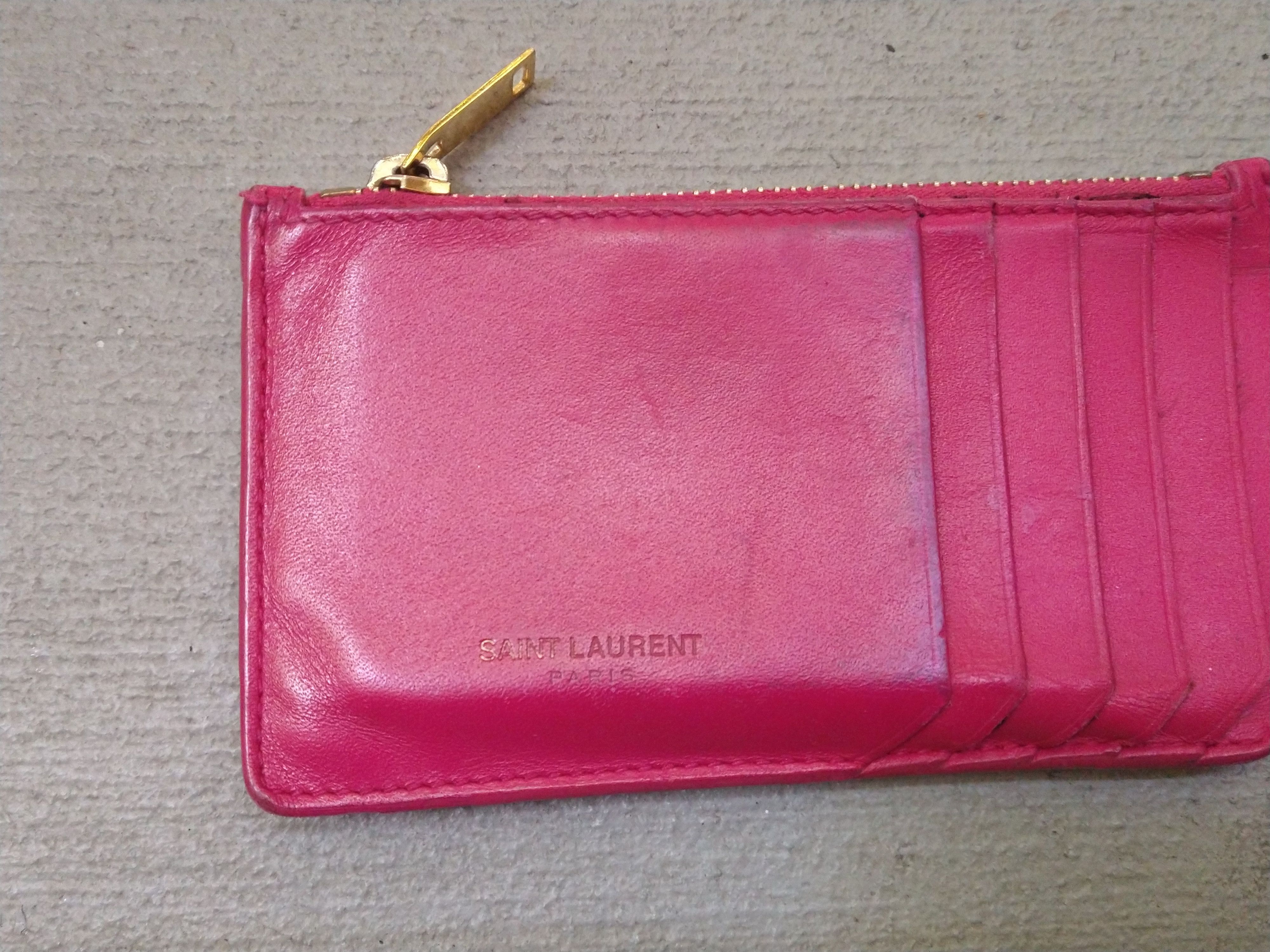 Saint Laurent Paris Saint Laurent Paris Wallet Cardholder Pink Leather SLP YSL Size ONE SIZE - 2 Thumbnail