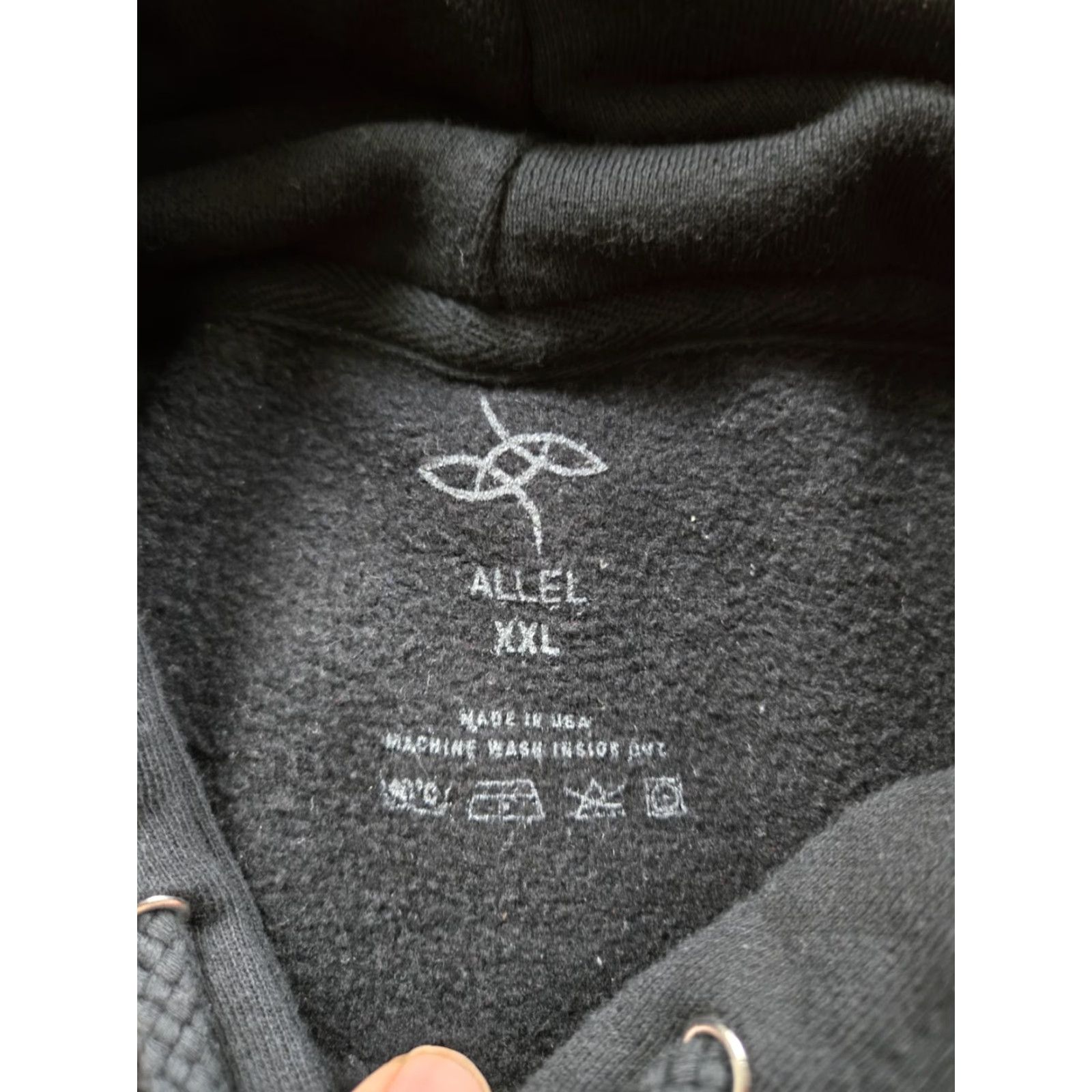 Vintage Alel Hoodie 2XL Mens Black Heavyweight Graphic Pullover Sweatshirt Size US XXL / EU 58 / 5 - 4 Thumbnail