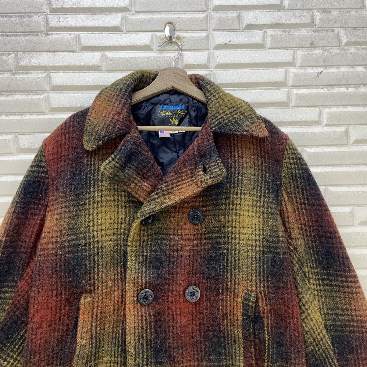 I. Spiewak And Sons I. Spiewak Golden Fleece Checkered Tartan Wool Pea Coat Size US M / EU 48-50 / 2 - 4 Thumbnail