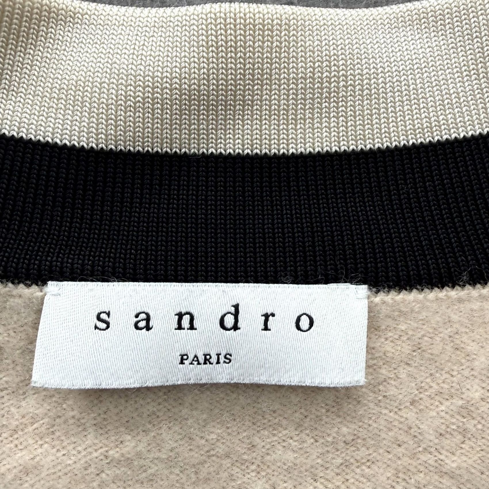 Sandro Sandro Sweater Womens Beige Wool Cashmere V-Neck Pullover Knit Size XS / US 0-2 / IT 36-38 - 3 Thumbnail