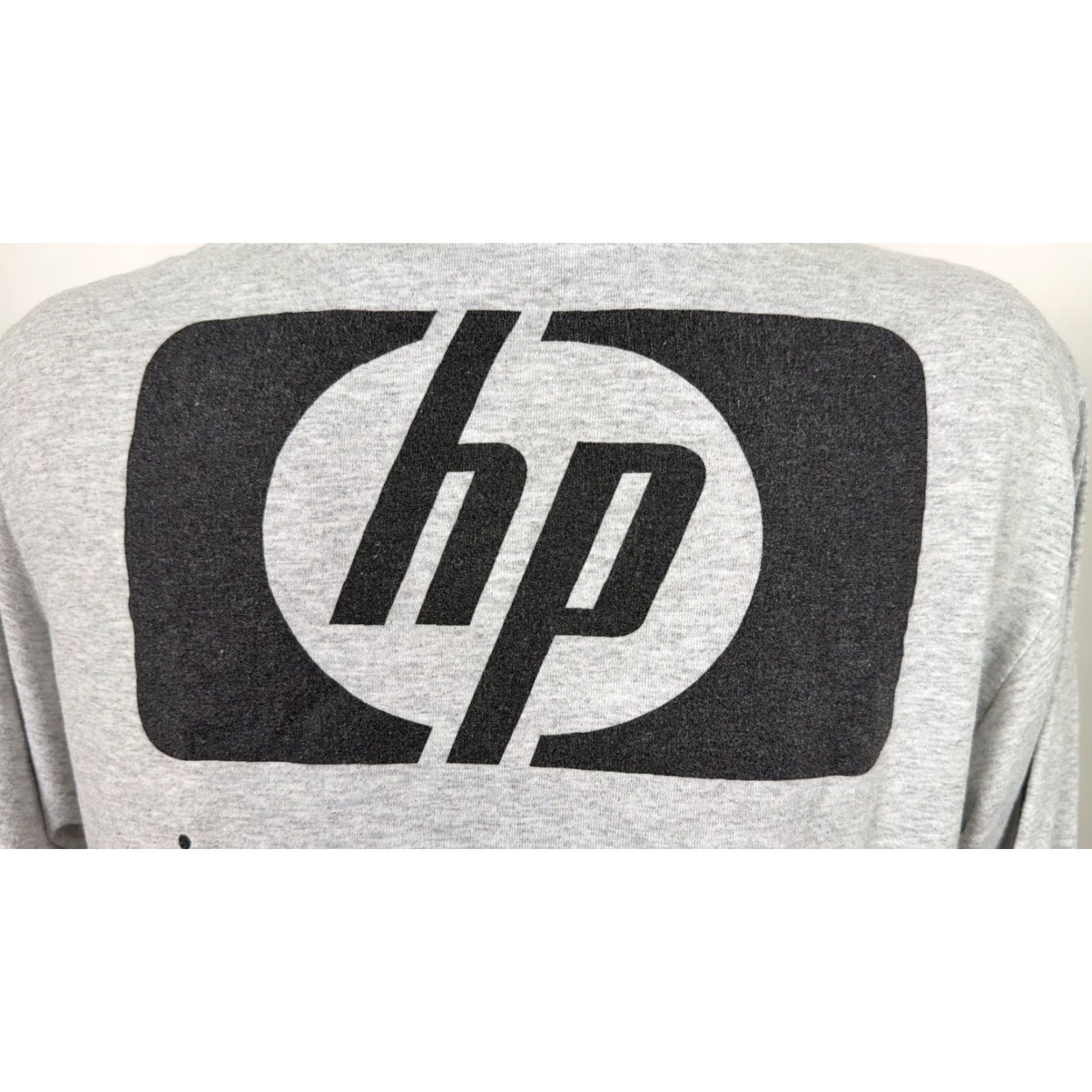 Jerzees VINTAGE Hewlett Packard Shirt Men M Gray 90s HP Invent Graphic Print Long Sleeve Logo T-Shirt 1990s Grunge Hipster Casual Mens Size US M / EU 48-50 / 2 - 7 Thumbnail