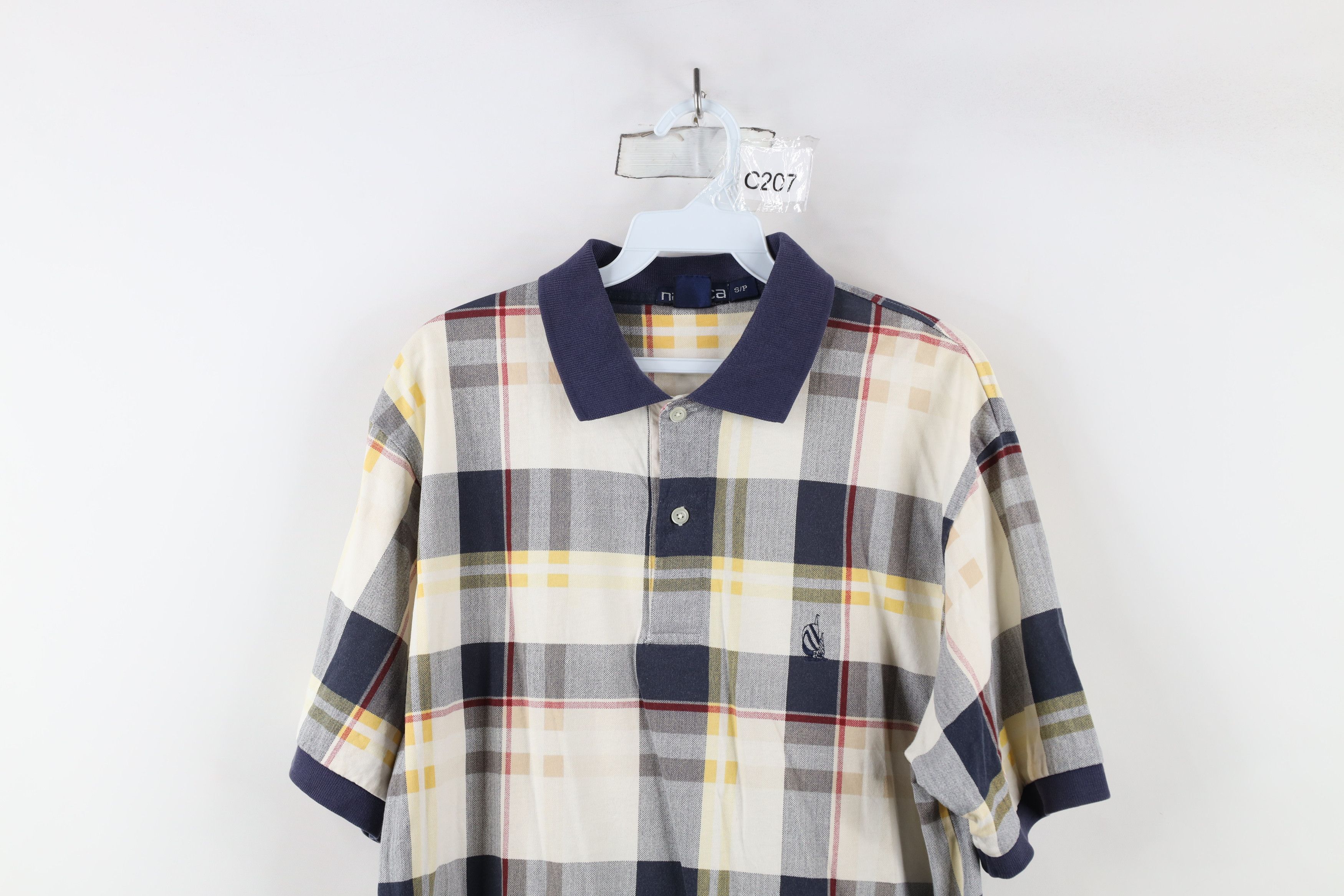 Nautica × Vintage Vintage 90s Nautica Short Sleeve Polo Shirt Rainbow Plaid Size US S / EU 44-46 / 1 - 2 Thumbnail