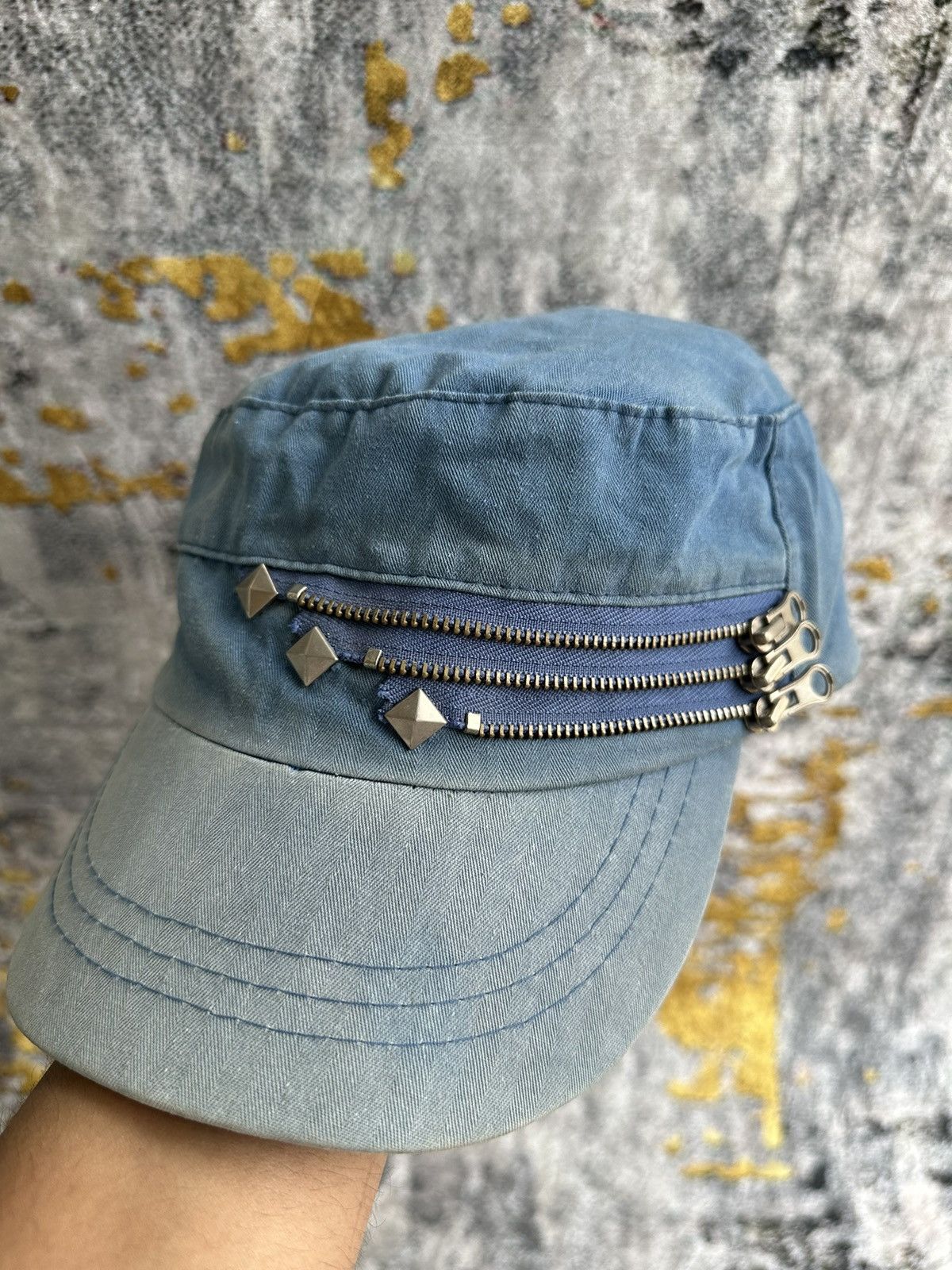 Tornado Mart JAPANESE CRAZY FADED STUDED ZIPPER CAP Size ONE SIZE - 2 Thumbnail